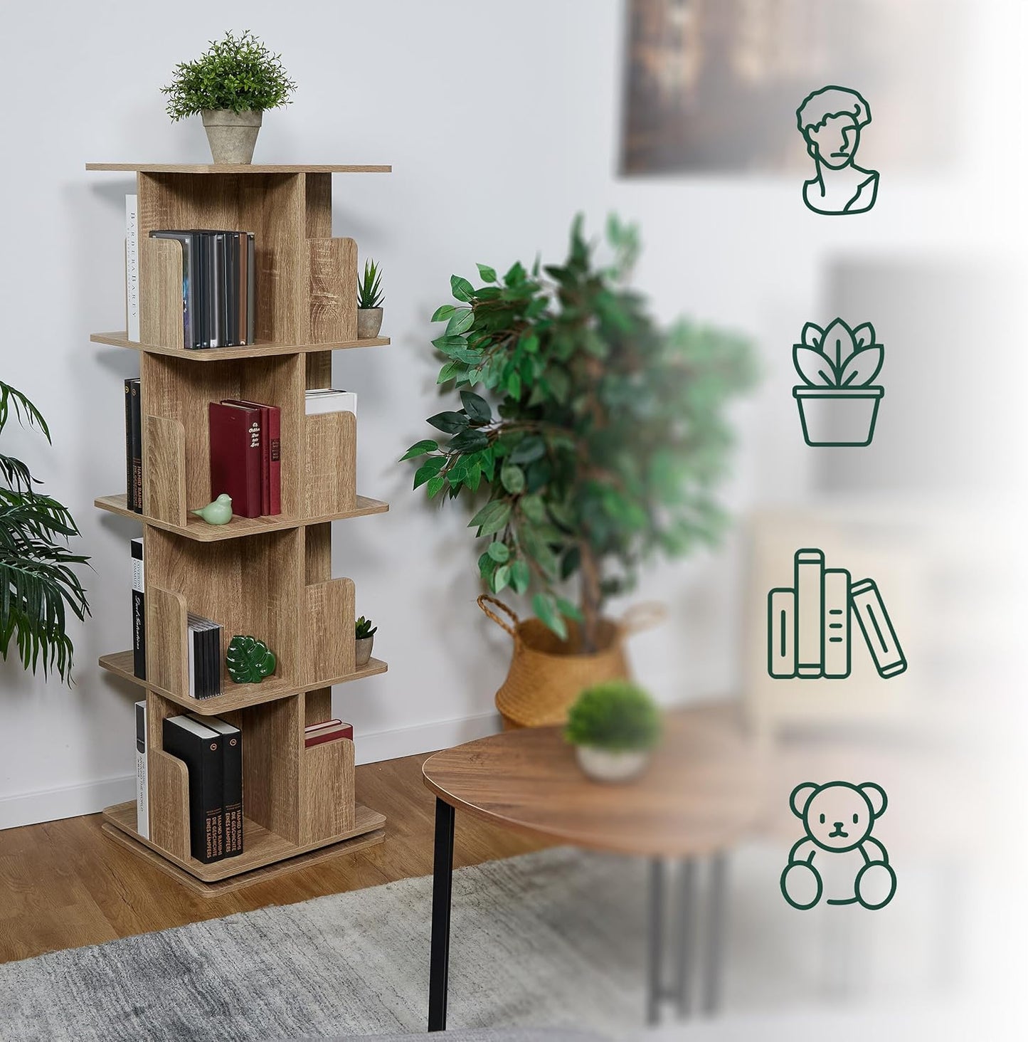 Relaxdays Rotating Bookcase