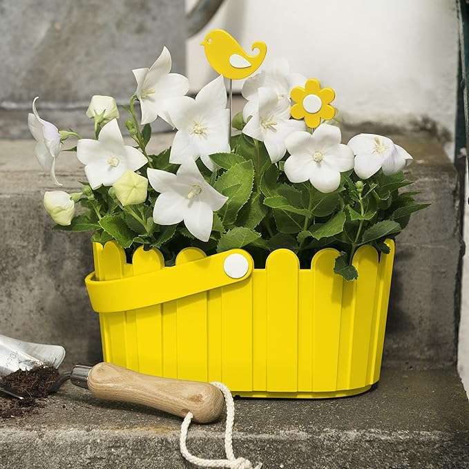 Emsa 513927 Flower Pot- basket, country House Style- 28 x 18 cm -Turquoise