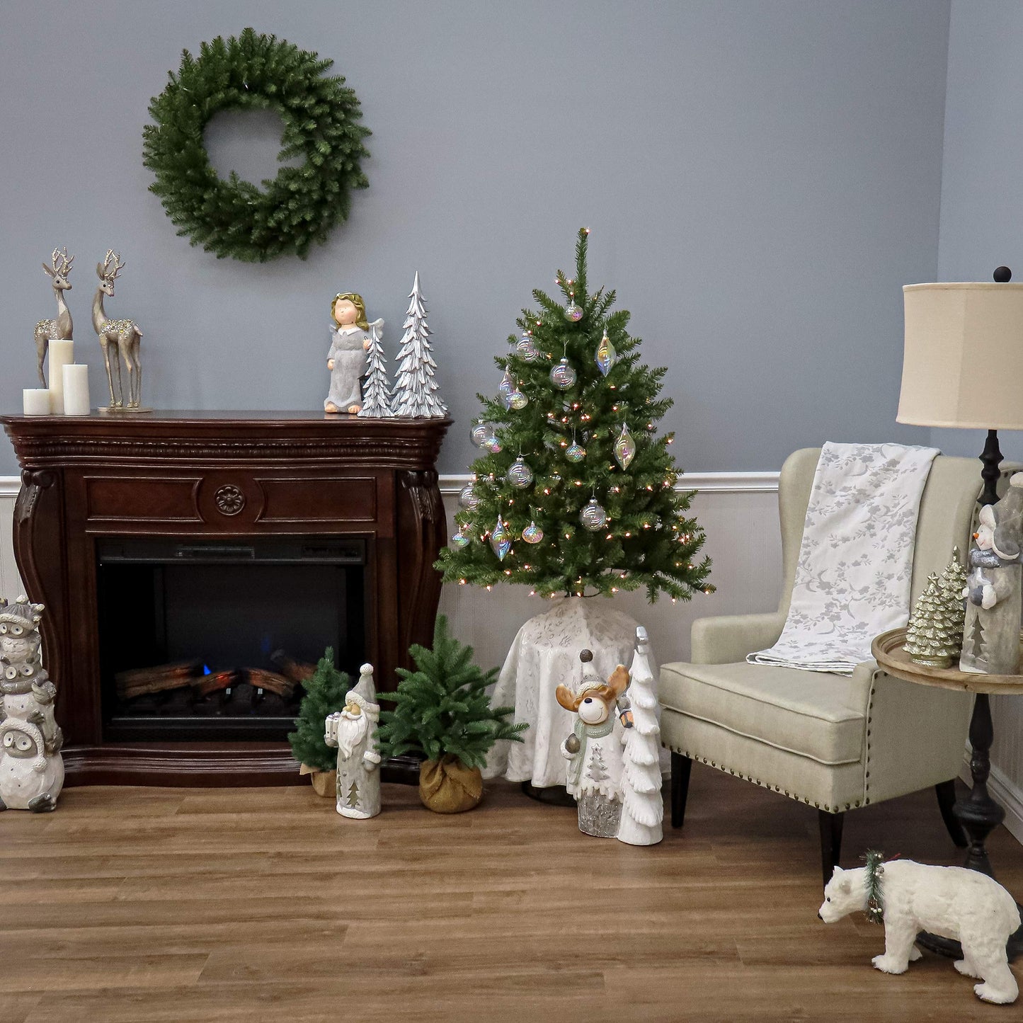 National Tree Company 4.5 ft Unlit Dunhill Fir Artificial Christmas Tree, 763 Tips, Includes Stand, Green - Medaid International