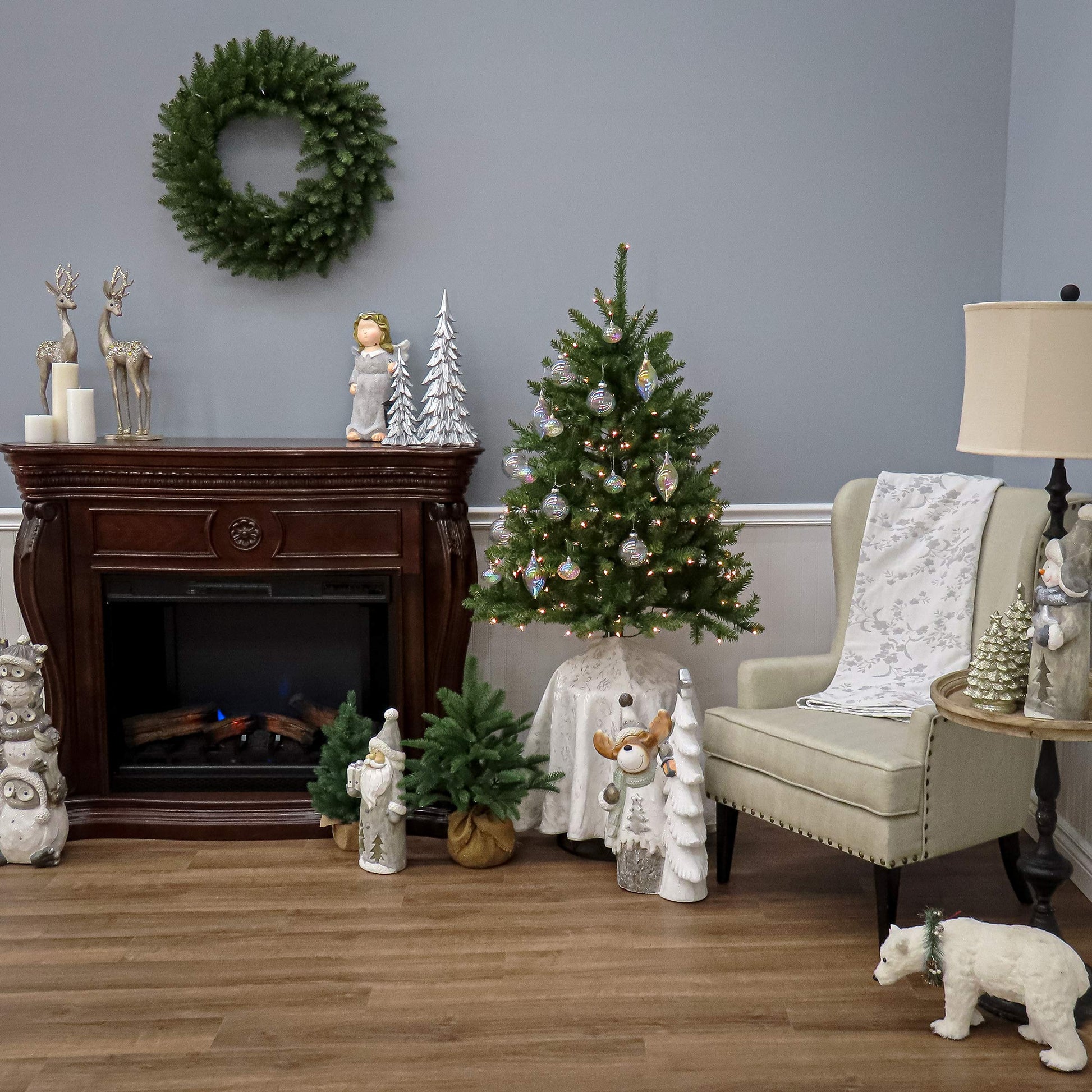 National Tree Company 4.5 ft Unlit Dunhill Fir Artificial Christmas Tree, 763 Tips, Includes Stand, Green - Medaid International