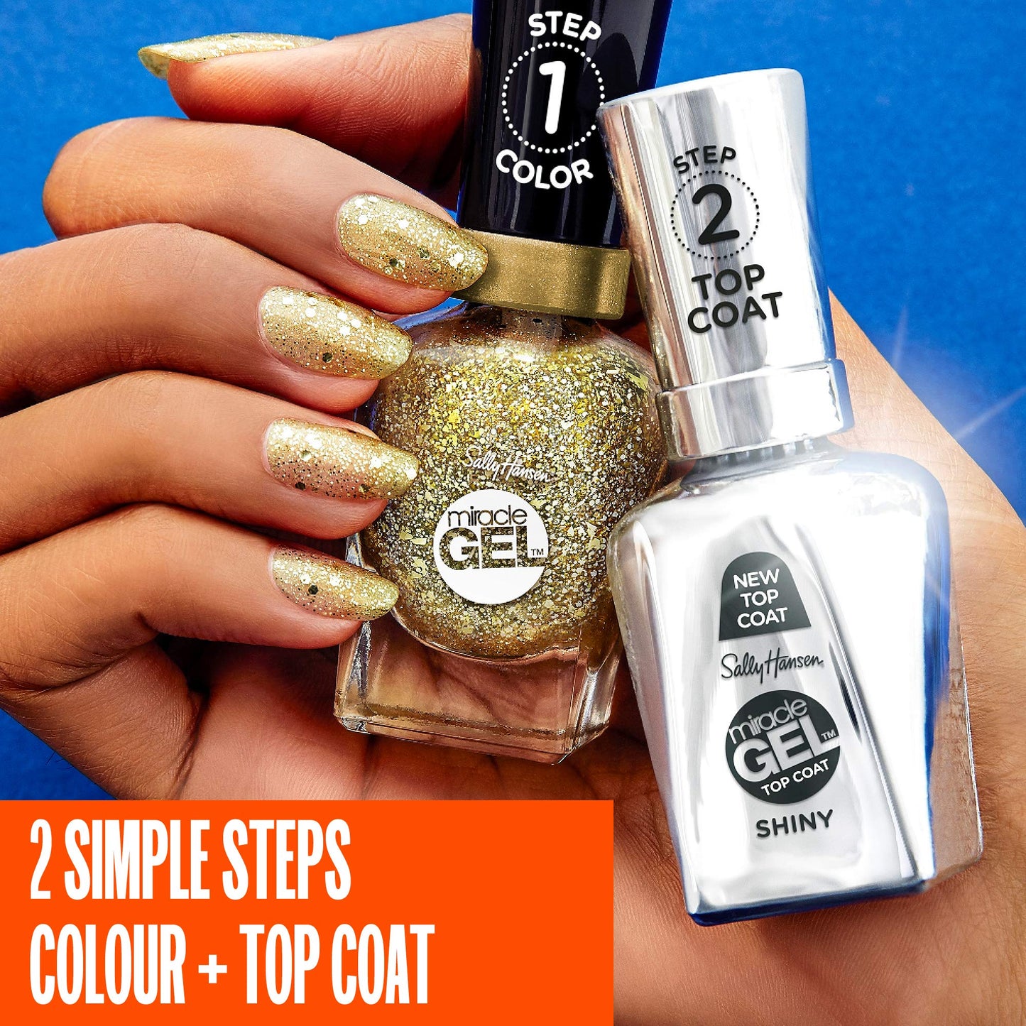 Sally Hansen Miracle Gel™, Shiny Top Coat, Long Lasting, Gel-Like Formula, No UV Lamp Needed, Clear Nail Polish - Medaid International