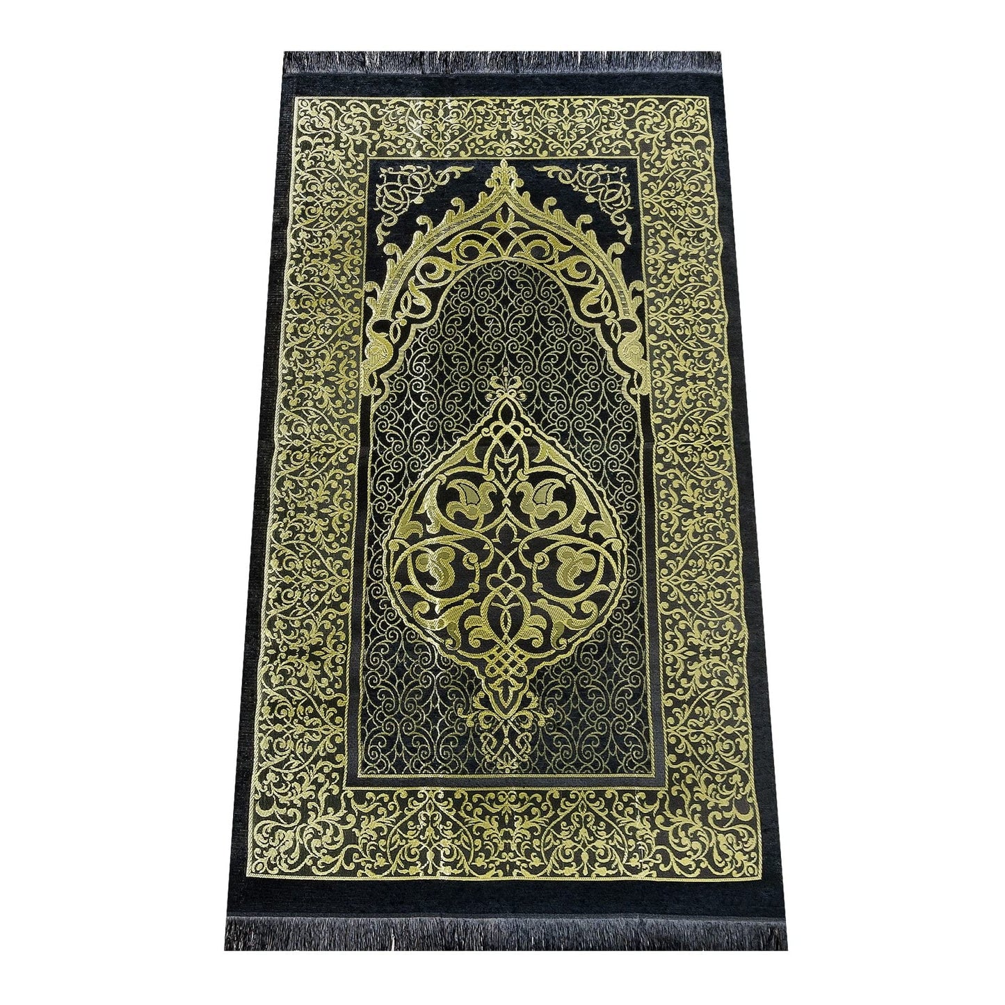 ihvan online Prayer Gift Box for Hajj and Umrah, Muslim Prayer Rug, Islamic Mat, Beads Tesbih, Yaseen Book, Miswak, Muslim Kufi Hat, Islamic Deluxe Set for Ramadan & Eid Gift, Black/Set 3 - Medaid International