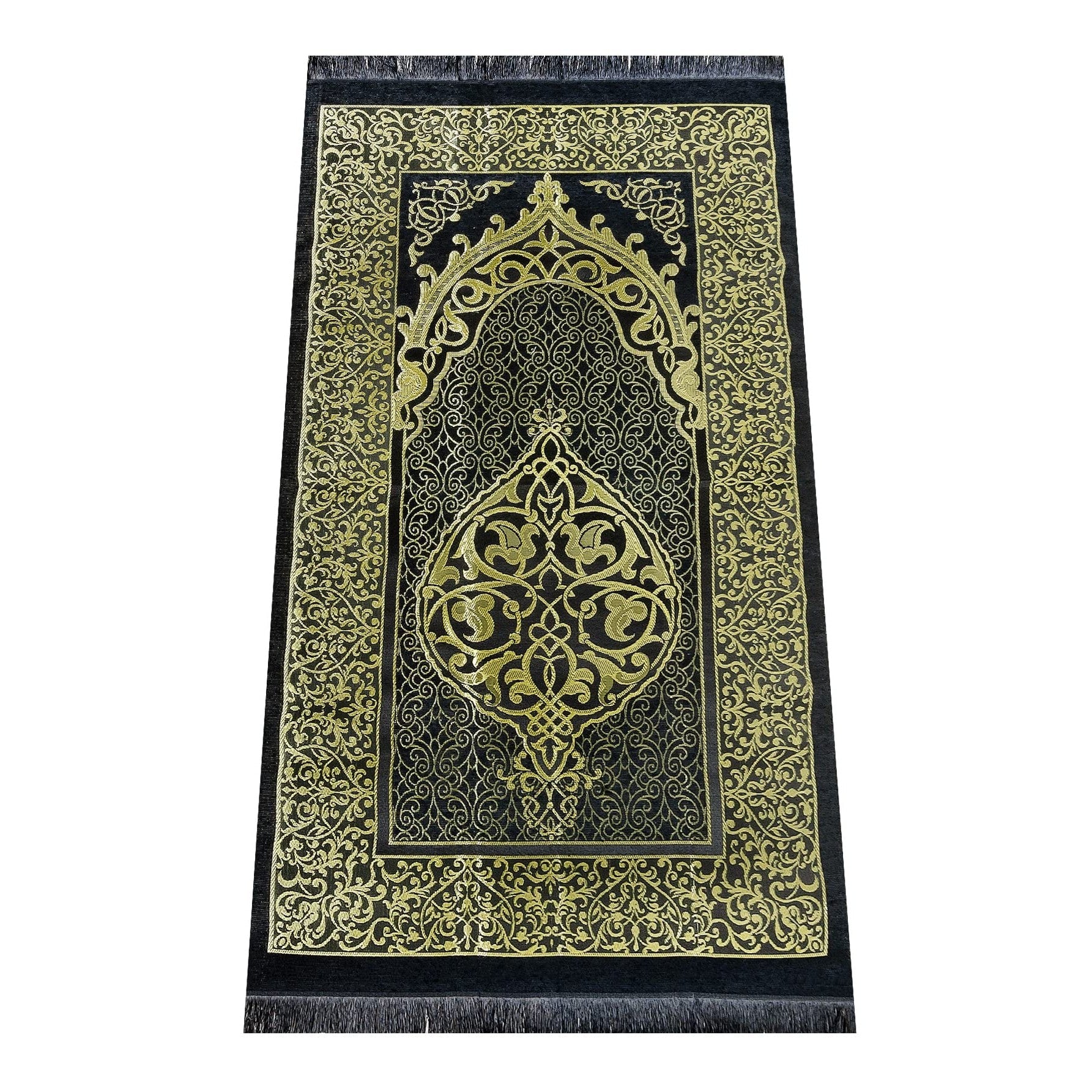 ihvan online Prayer Gift Box for Hajj and Umrah, Muslim Prayer Rug, Islamic Mat, Beads Tesbih, Yaseen Book, Miswak, Muslim Kufi Hat, Islamic Deluxe Set for Ramadan & Eid Gift, Black/Set 3 - Medaid International