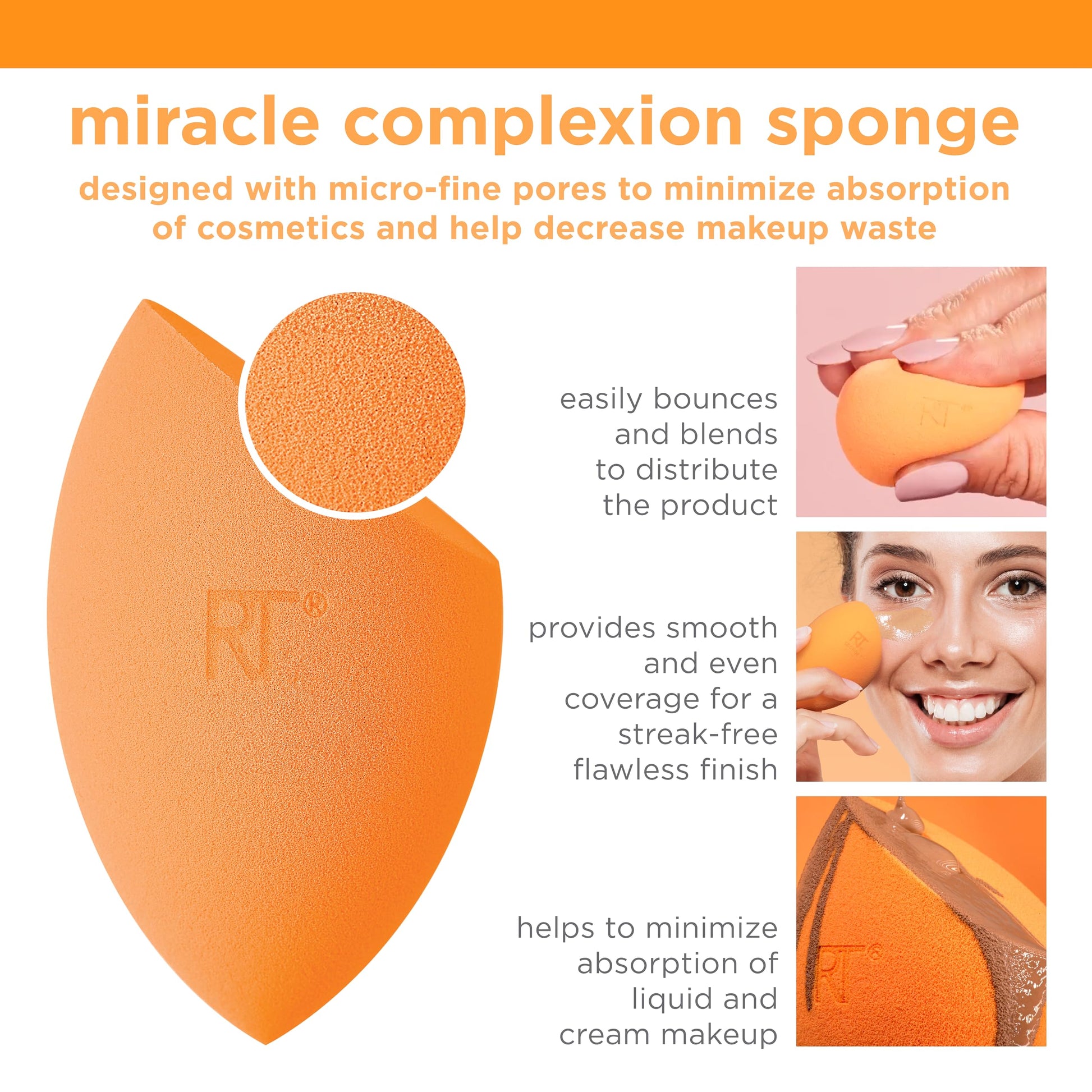 Real Techniques Miracle Complexion Sponge, 2 Ct (2 Pack) (Bundle) - Medaid International
