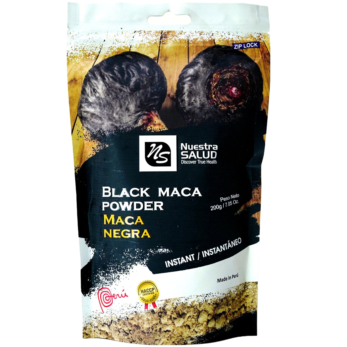 Nuestra NS Salud Black Maca Powder (200g) Unleash The Power of Peruvian Black Maca Root - Medaid International