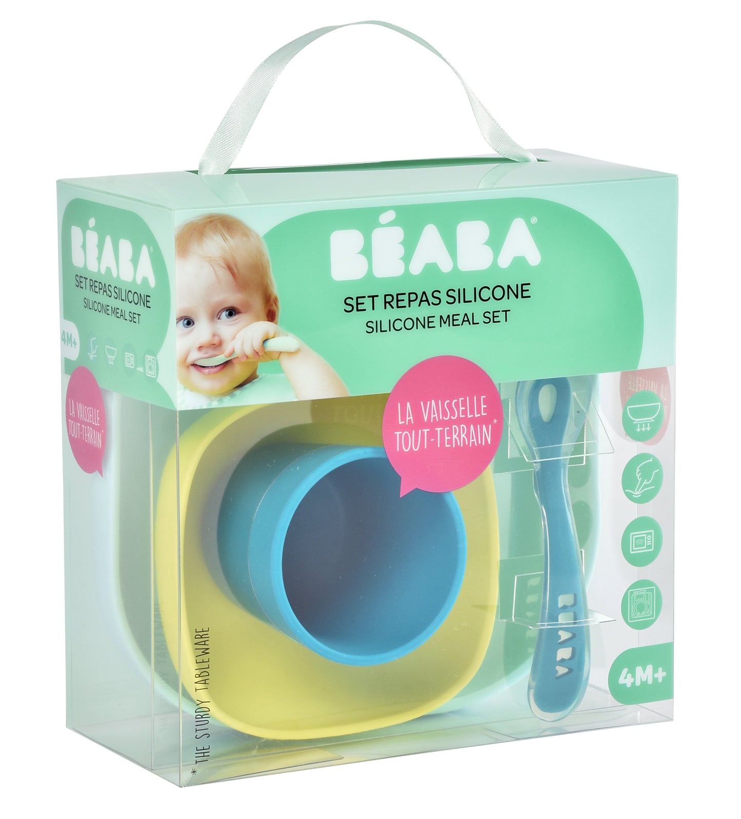 Béaba Silicone Meal Set with Suction Pad (4m+)