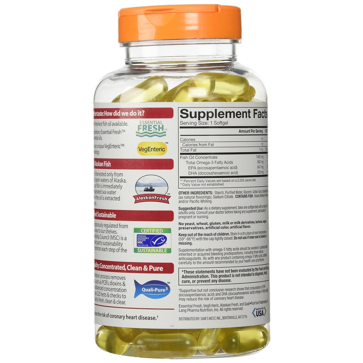 Members Mark Triple Strength Fish Oil 1400mg - 150 Ct - Medaid International