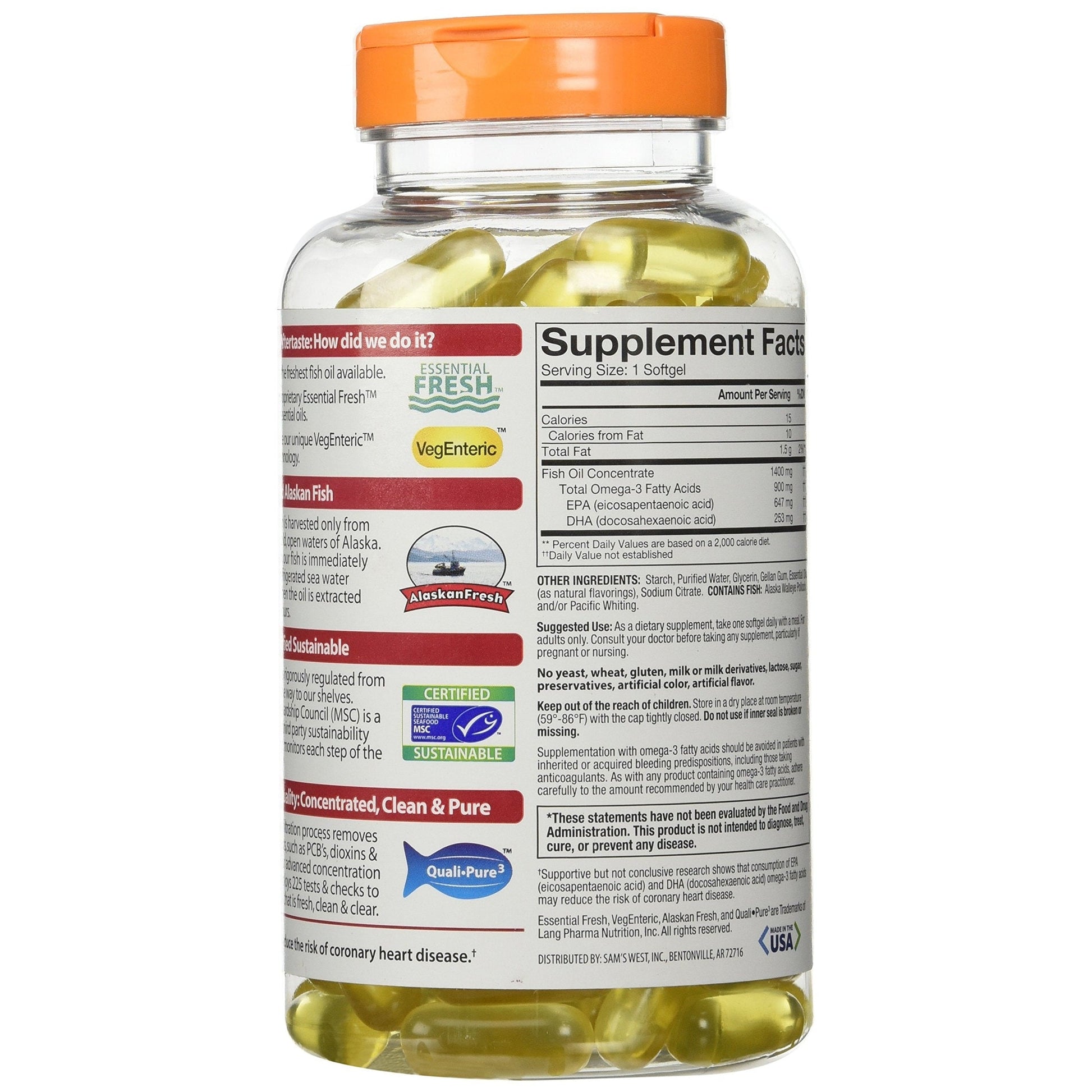 Members Mark Triple Strength Fish Oil 1400mg - 150 Ct - Medaid International