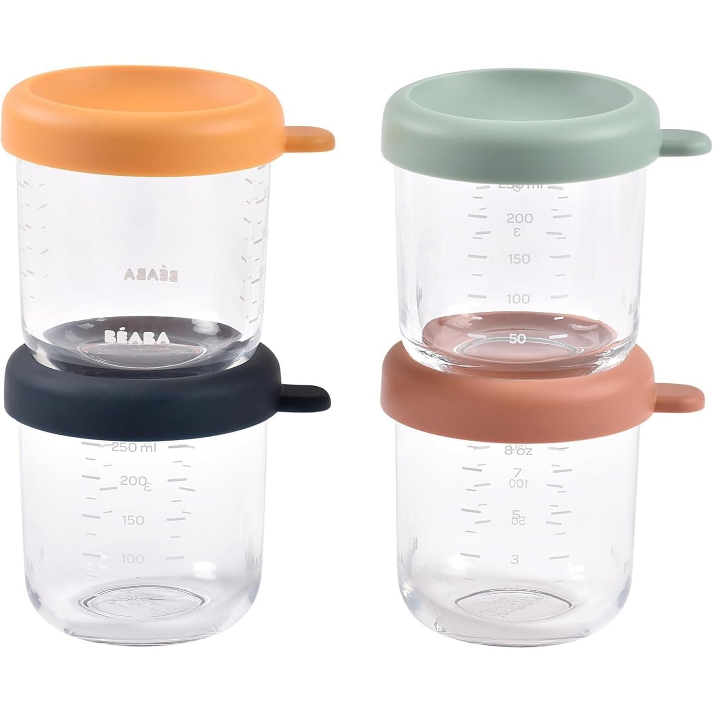 4 Pack Glass Baby Food Jars