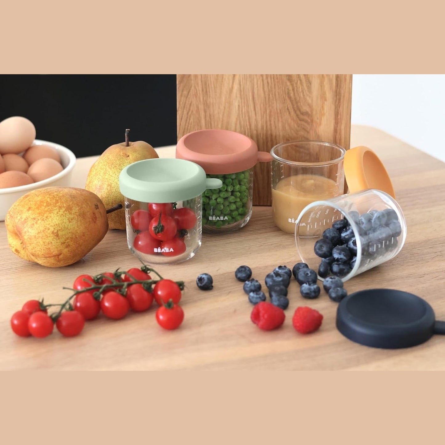 4 Pack Glass Baby Food Jars