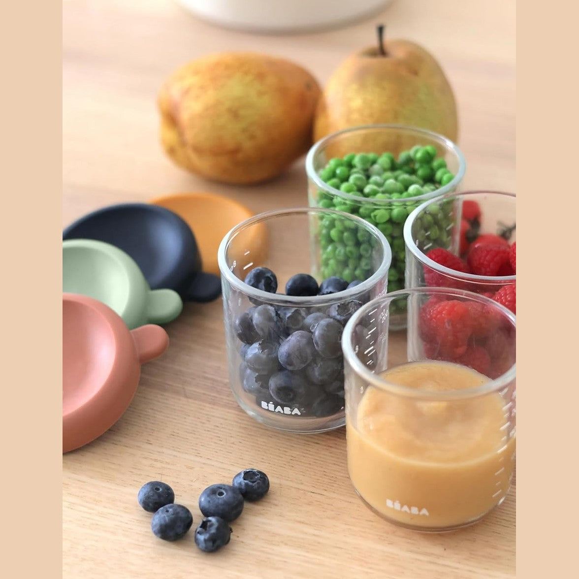 4 Pack Glass Baby Food Jars