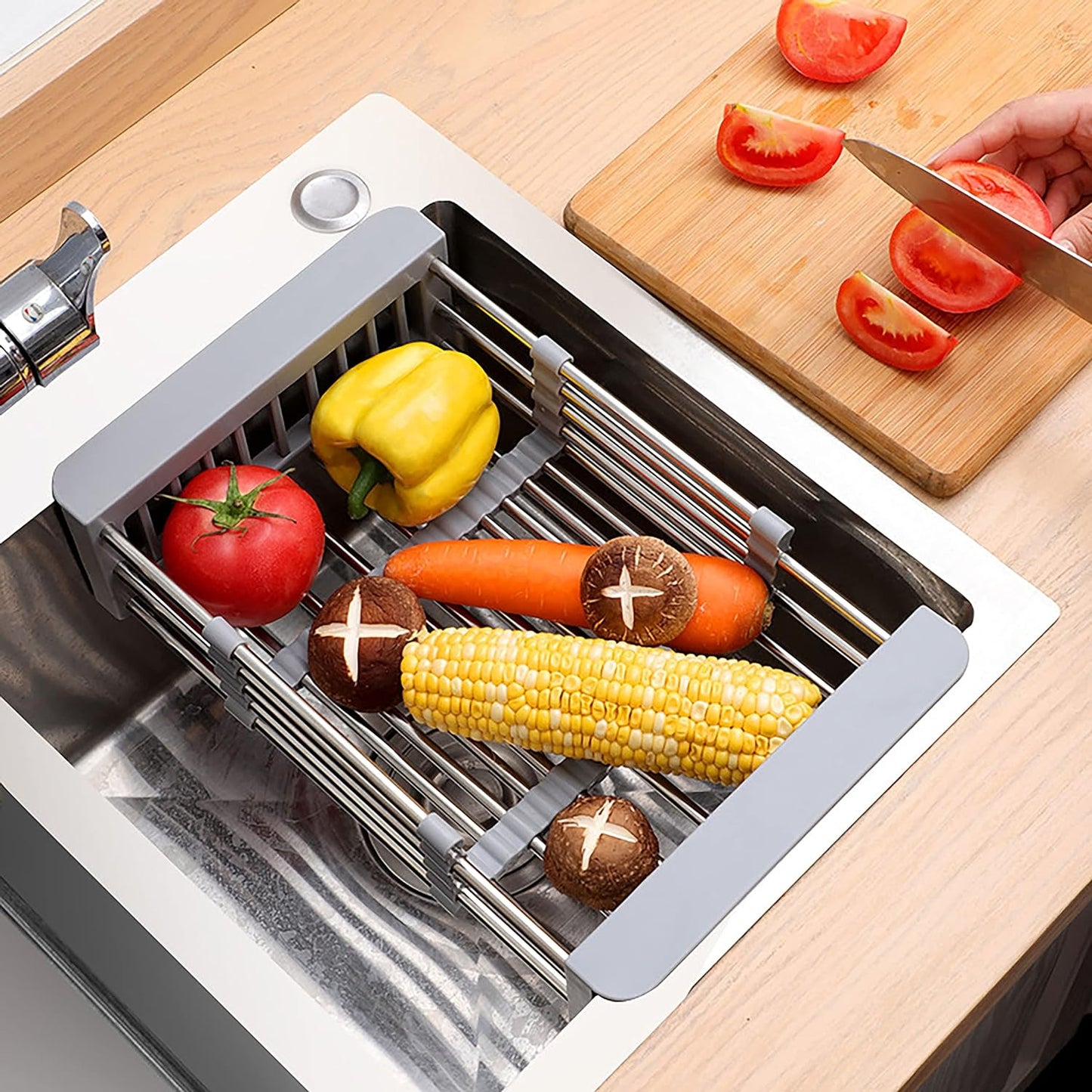 Expandable Stainless Steel Dish Drainer Rack