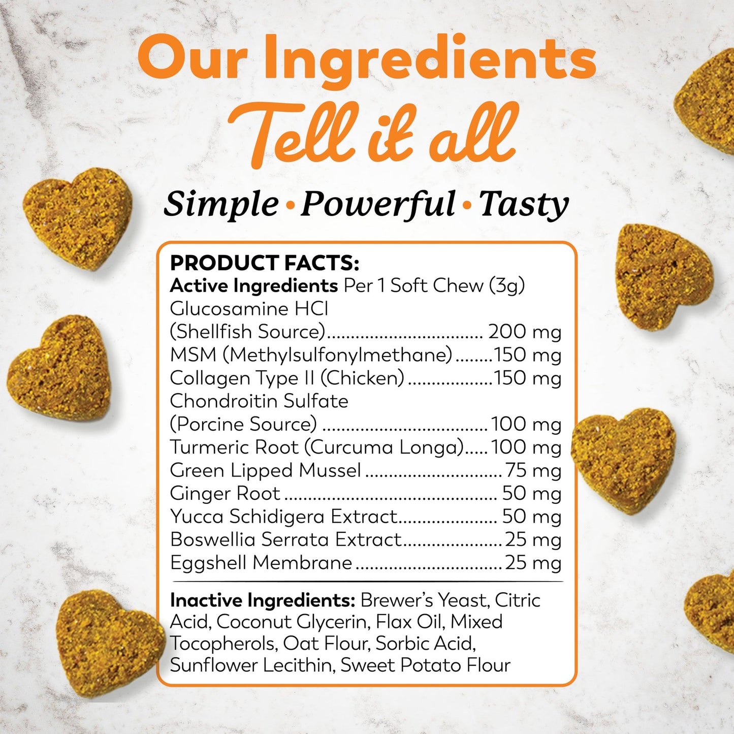 Dr. Harvey's Hip & Joint Soft Chews for Dogs, Daily Mobility Supplement Chewable Bites for Dogs with Glucosamine, Chondroitin & MSM, Green Lipped Mussel, Chicken Flavor (90 Chews)