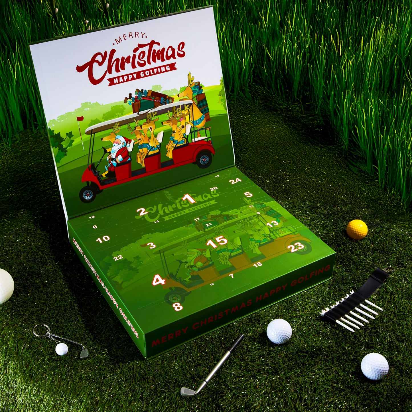 KreativeKraft Golf Advent Calendar 2025 for Men Adults Christmas Countdown Calendar 24 Mini Golf Surprises Socks Novelty Fun Gifts Dad Lovers - Medaid International