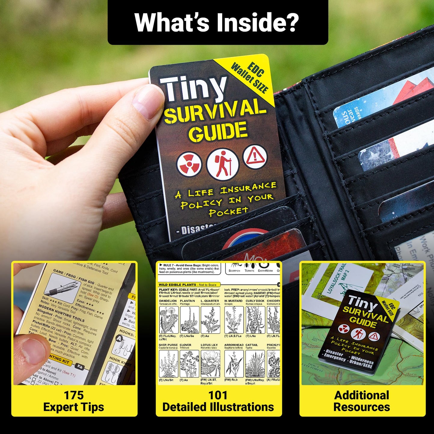 Tiny Survival Guide: A Life Insurance Policy in Your Pocket - The Ultimate “Survive Anything” Everyday Carry: Emergency, Disaster Preparedness Micro-Guide, 5-Pack