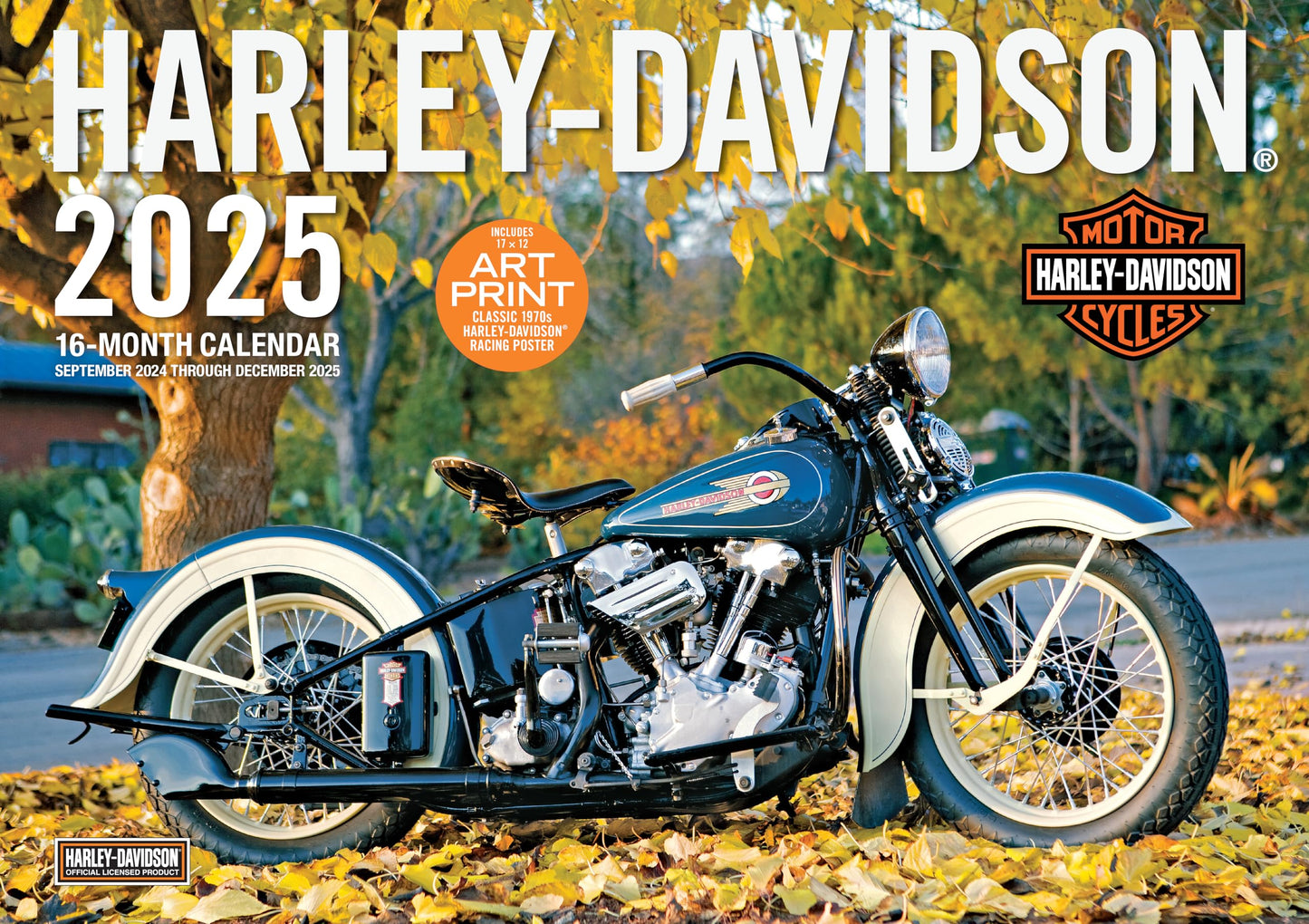 Harley-Davidson 17x12 2025: 16-Month Calendar--September 2024 through December 2025 - Medaid International