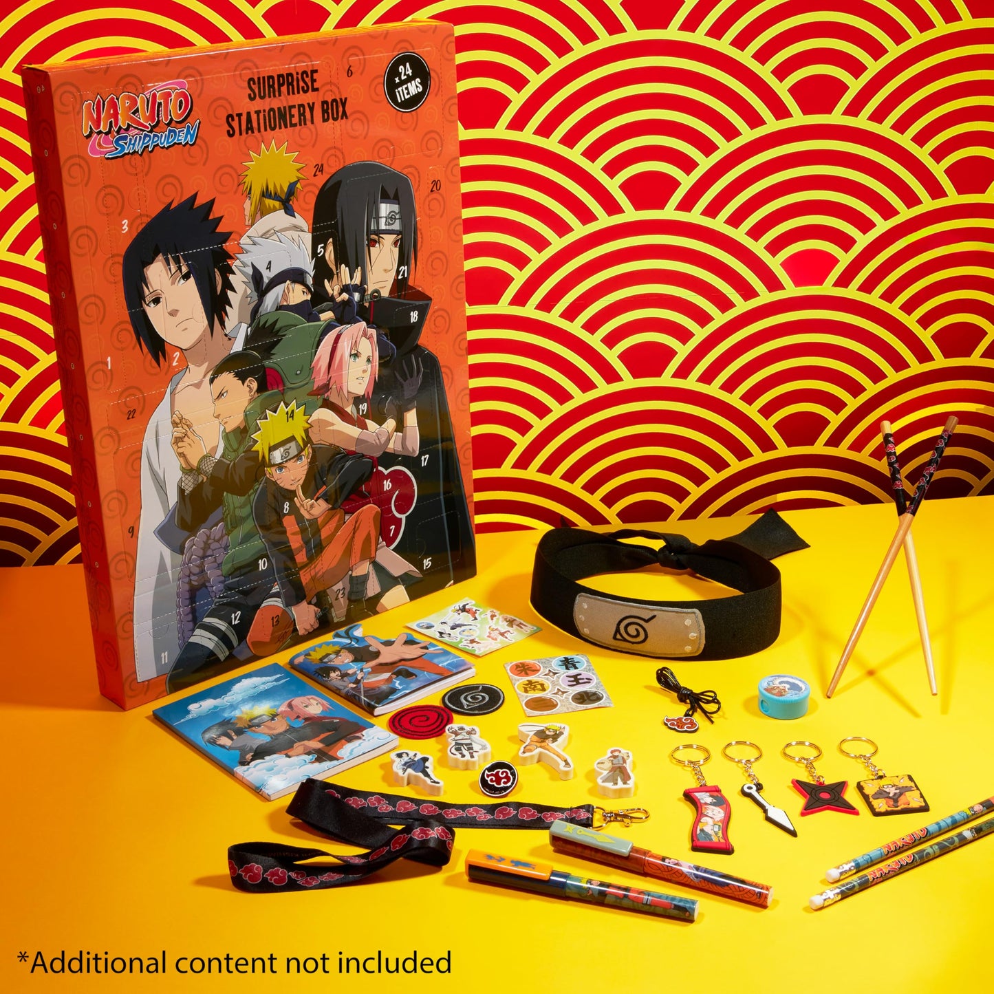 Naruto Advent Calendar 2025 for Kids, Teens, 24 Christmas Countdown Items with Leaf Village Headband, Keychain, Anime, Manga Gifts for Boys - Medaid International