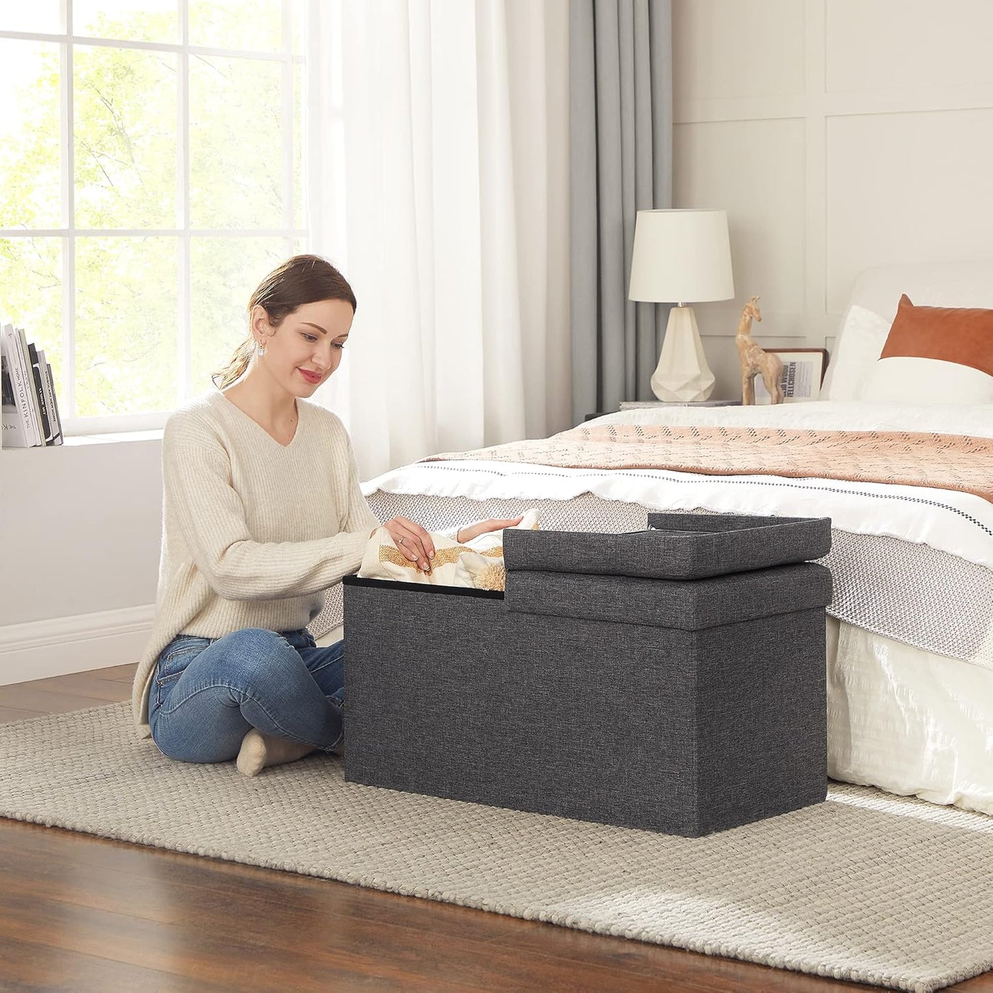 SONGMICS Bench with Storage Space LSF46GYZ