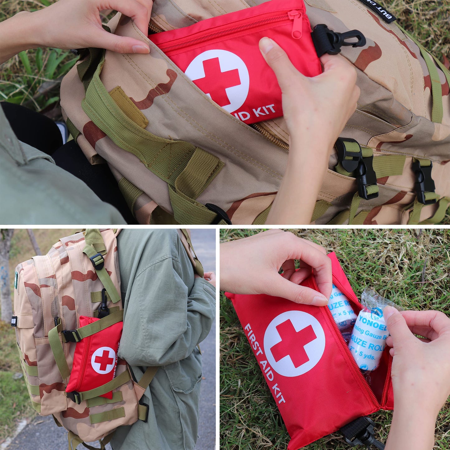 Galaxylense 128 Pcs First Aid Kits Small for Survival Emergency Trauma Military Tactical Medical School Office Home Hunting Camping Hiking Traveling Fishing IFAK EMT Bag 2 Packs