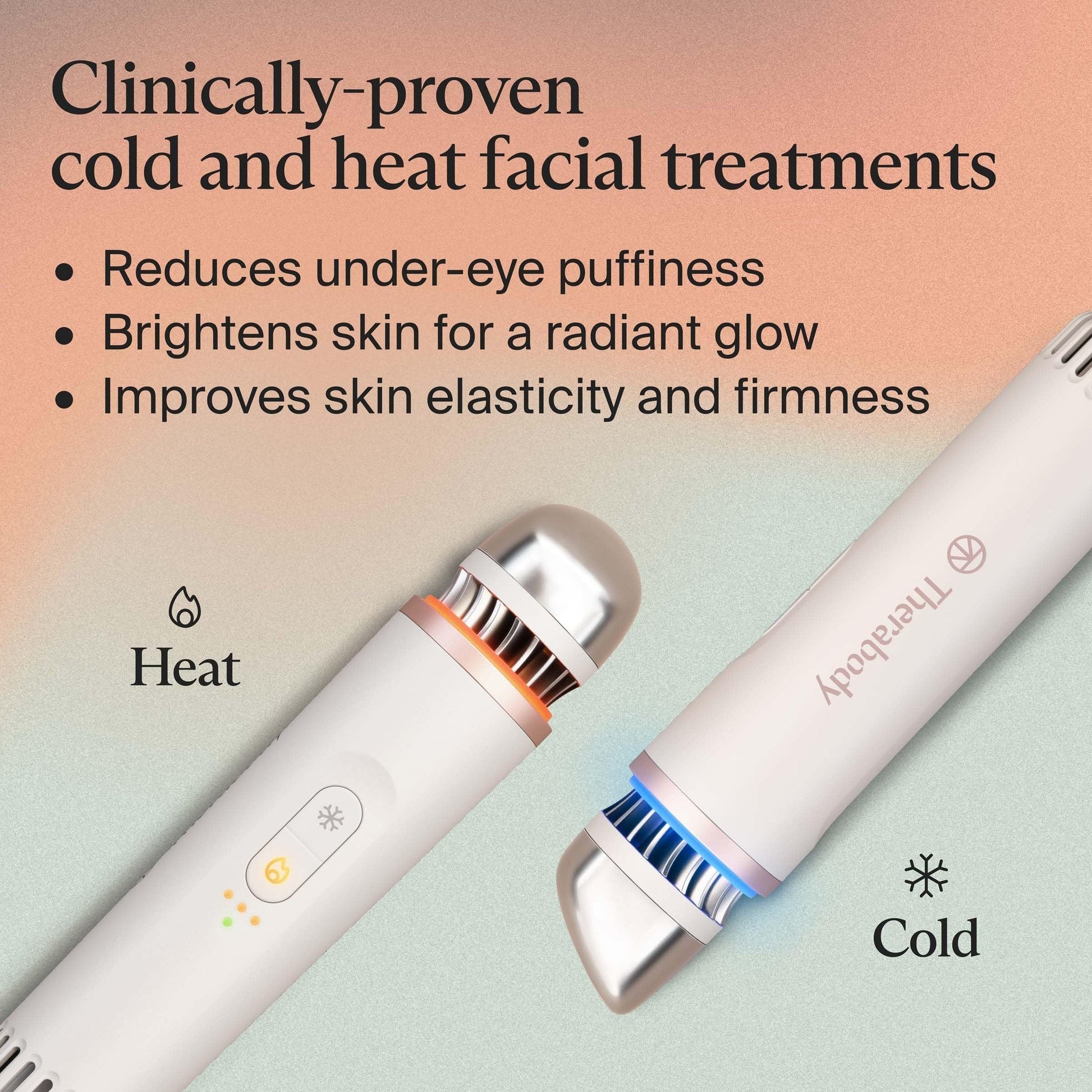 Therabody TheraFace Depuffing Wand – Cold and Heat Skincare Treatment to Depuff and Glow; Beauty Wand, Face Roller and Eye Massager for Eye Puffiness, Dark Circles and Skin Radiance (White) - Medaid International