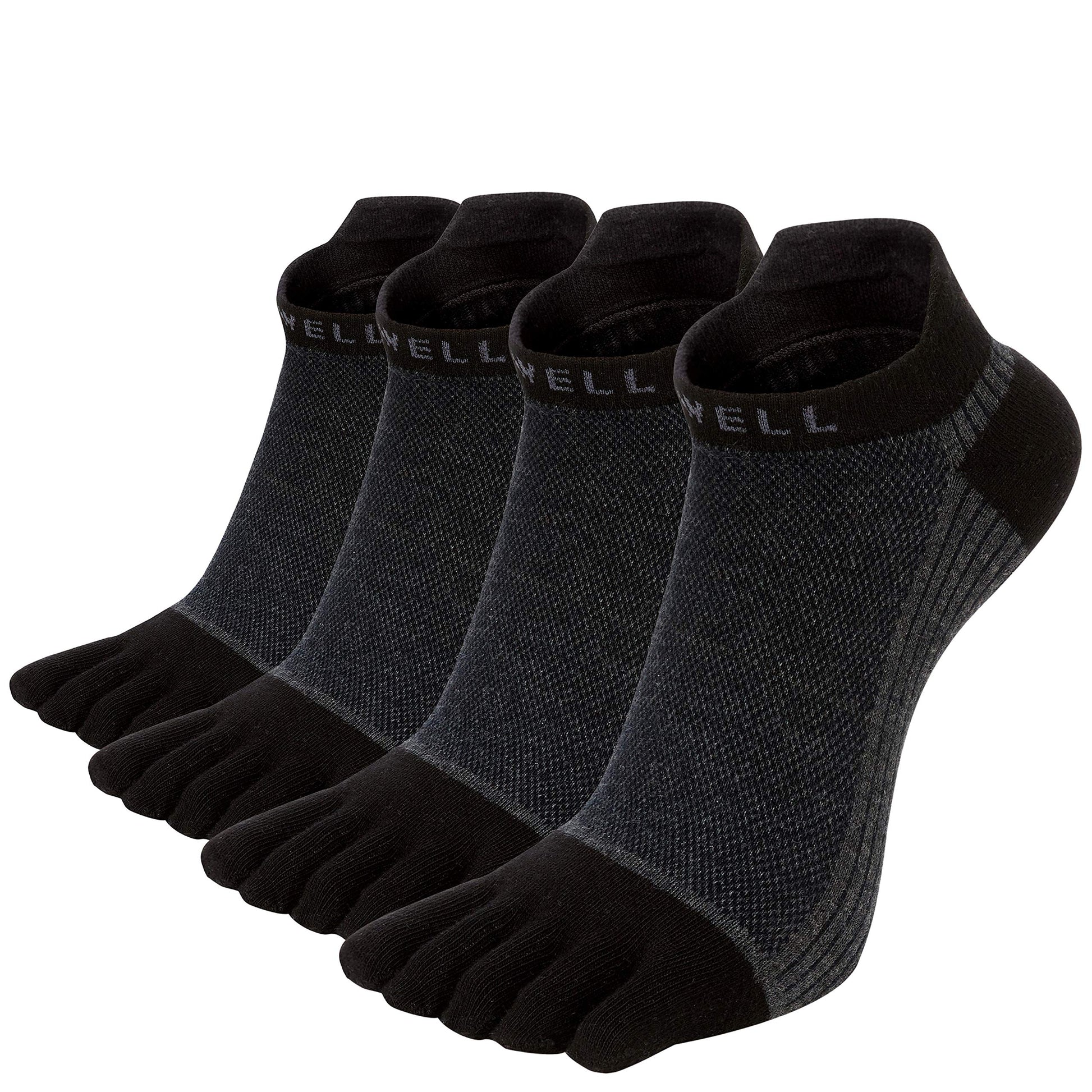 VWELL Cotton Toe Socks Five Finger Socks No Show Crew Athletic Running Socks 4 Pairs,Size 7-11 - Medaid International