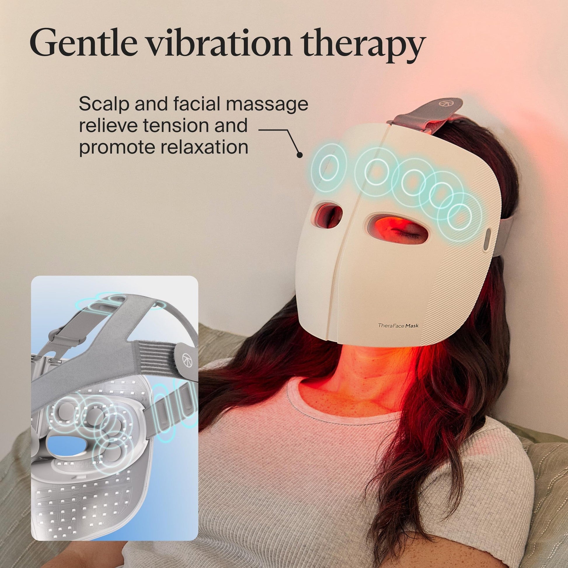 TheraFace Mask LED Light Therapy Skin Care Face Mask with Vibrating Massage - FSA Eligible Blue & Red Light Therapy for Face - LED Facial Massager for Wrinkles, Skin Tightening & Dark Spots - Medaid International