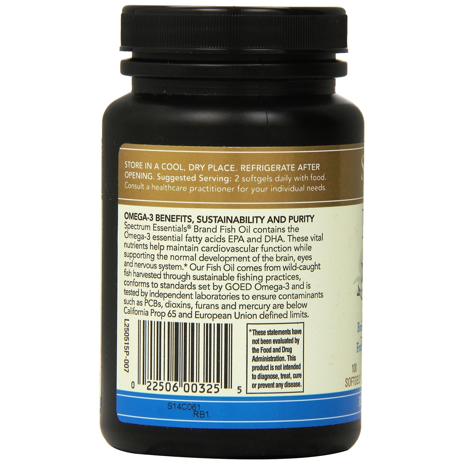 Spectrum Essentials Softgels, Fish Oil Omega-3, 1000 mg, 100 Count - Medaid International