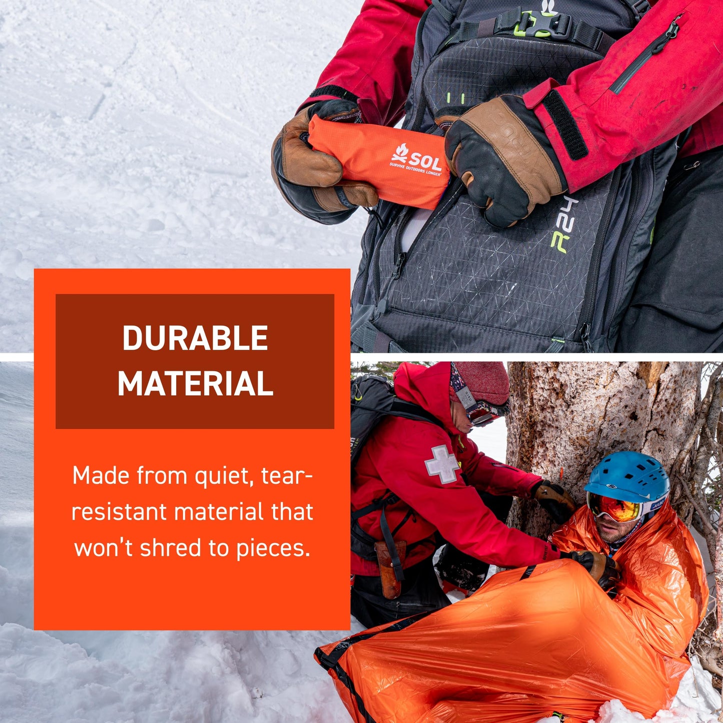 Survive Outdoors Longer 90% Emergency Bivvy - Comes with Survival Whistle & Tinder Paracord Drawstring - Add to Emergency Kit & Hiking Gear - Waterproof, Windproof & Tear-Resistant