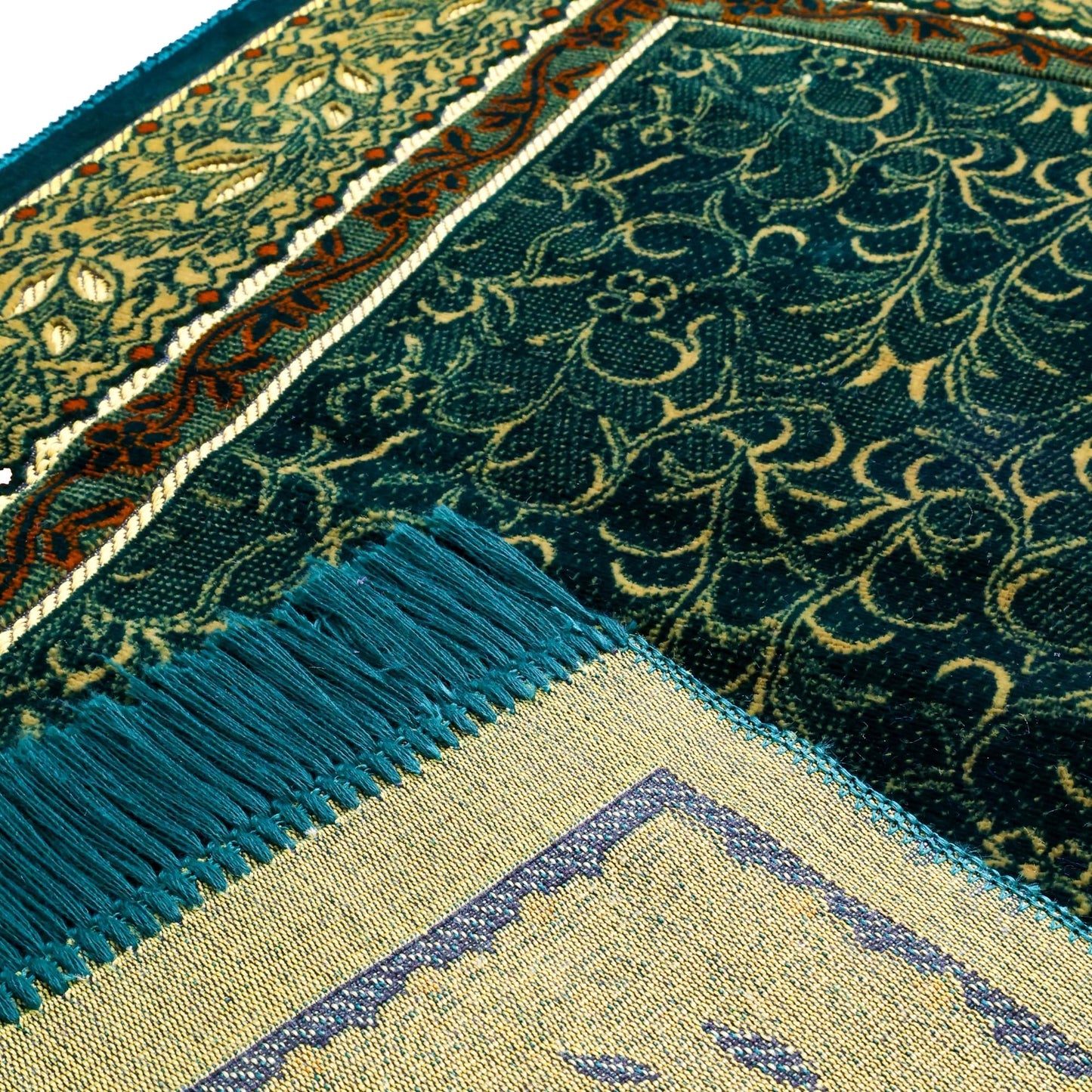 FIRASET Muslim Prayer Rug, Soft Plush Thin Islamic Prayer Mat, Janamaz, Sajada, Praying Carpet, Islamic Gift, Foldable Portable Turkish Prayer Mat for Men&Women, Lightweight Travel Prayer Rug, 26"x43" - Medaid International