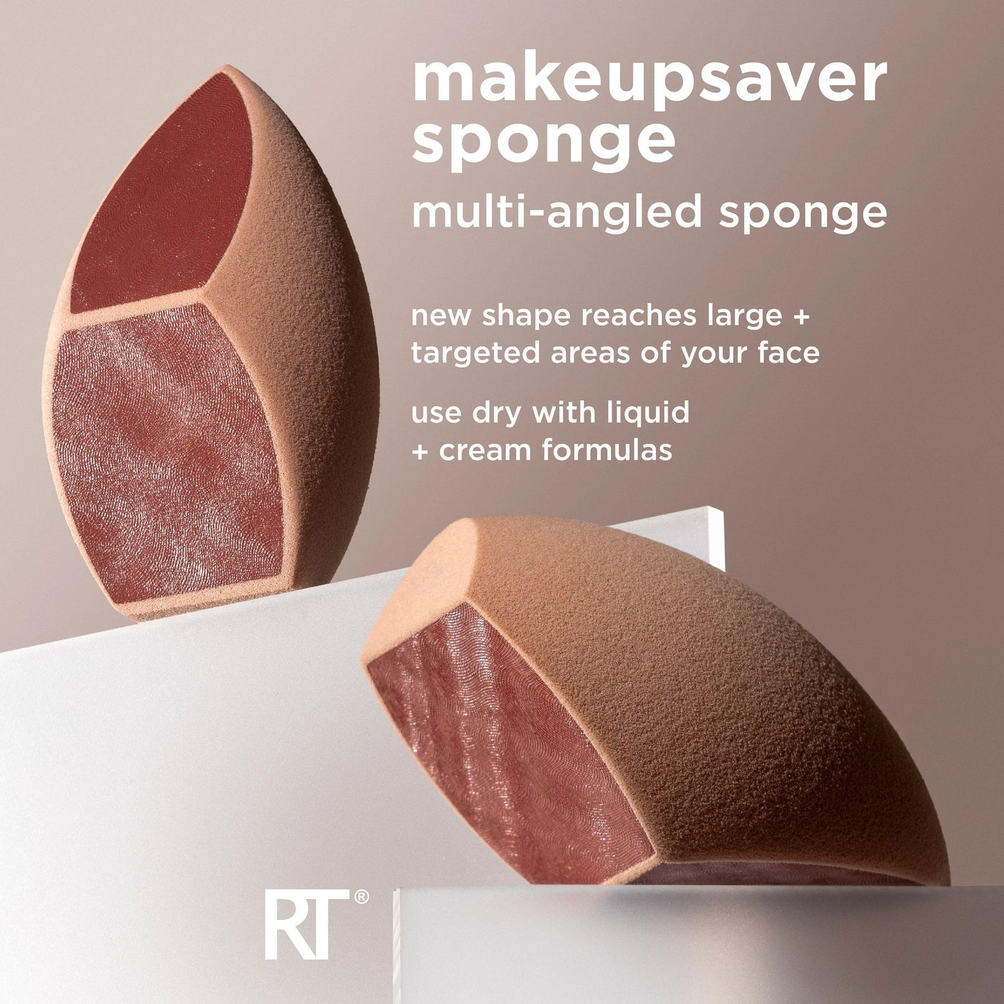 Real Techniques Makeupsaver Sponge, Makeup Blender Sponge For Liquid & Cream Formulations, Natural Finish & Reduces Makeup Waste, Targeted Application, Cruelty & Latex-Free, 1 Count - Medaid International