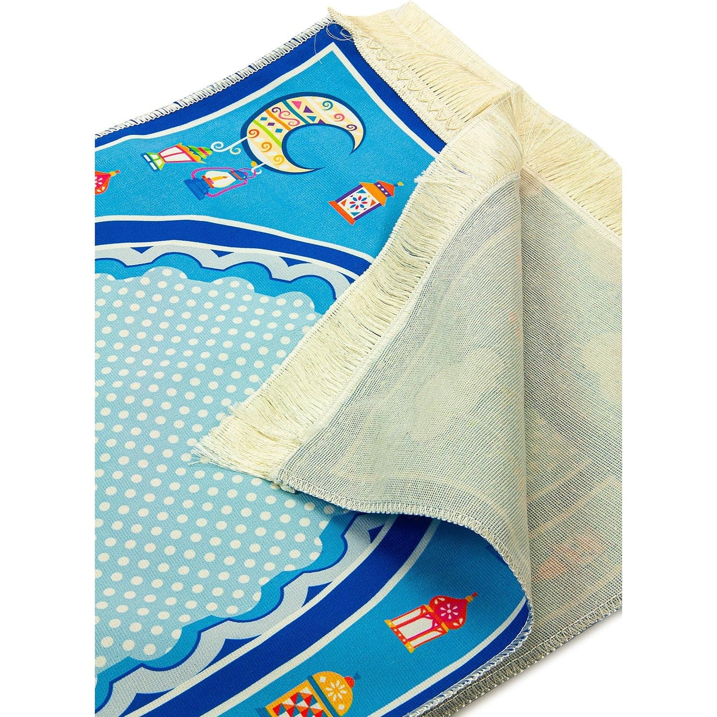ihvan online, Muslim Prayer Rug for Kid, Islamic Gifts Praying Mat for Kids, Kids Prayer Mat, Design Janamaz Sajadah, Soft Salah Mats Carpet for Kid, Travel Praying Rug, Patterned Blue-2 - Medaid International