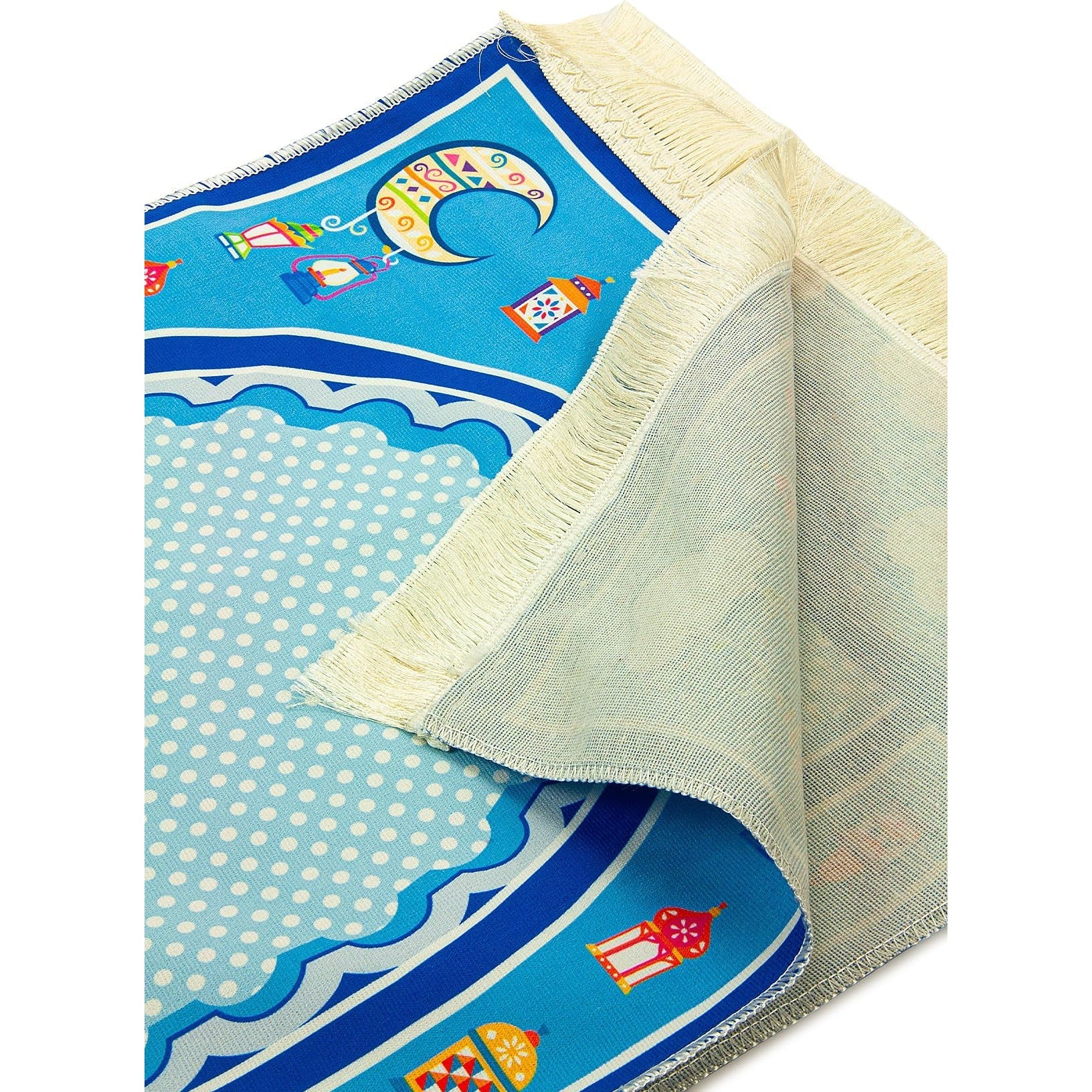 ihvan online, Muslim Prayer Rug for Kid, Islamic Gifts Praying Mat for Kids, Kids Prayer Mat, Design Janamaz Sajadah, Soft Salah Mats Carpet for Kid, Travel Praying Rug, Patterned Blue-2 - Medaid International
