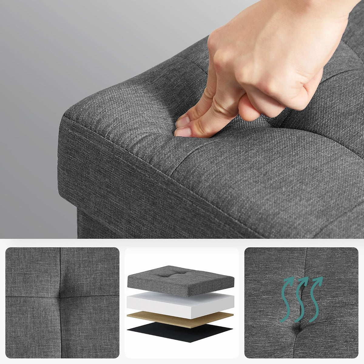 SONGMICS Stool with Footres LSF16GYZ