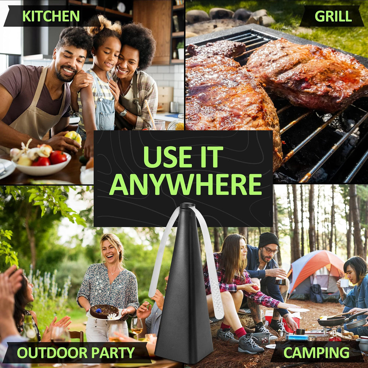 KASTWAVE Fly Repellent Fan, Eco-Friendly Fly Insect Mosquito Repellent Fan, Keep Flies Bugs away from Food for Outdoor Table, Lightweight Portable, Camping Meal Home Hotel Restaurant (Black 3 PCS)