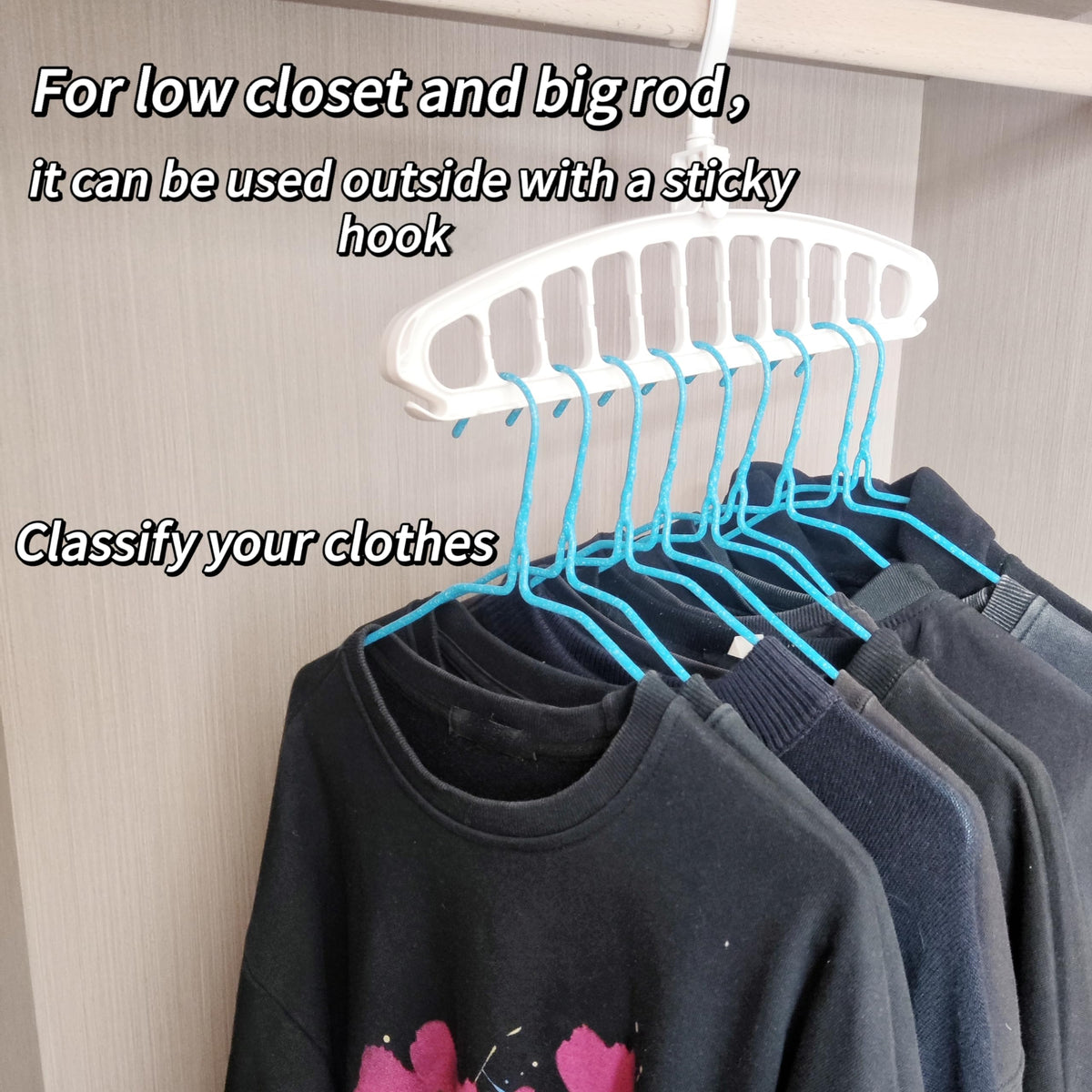TERRIFI 2 Pack Folding Hanger, Heavy Duty Plastic Clothes Hanger, Space Saving Hangers for Clothes, Suitable for Jeans, Pants, Shirts, Scarves, Sweaters, Coats (White)