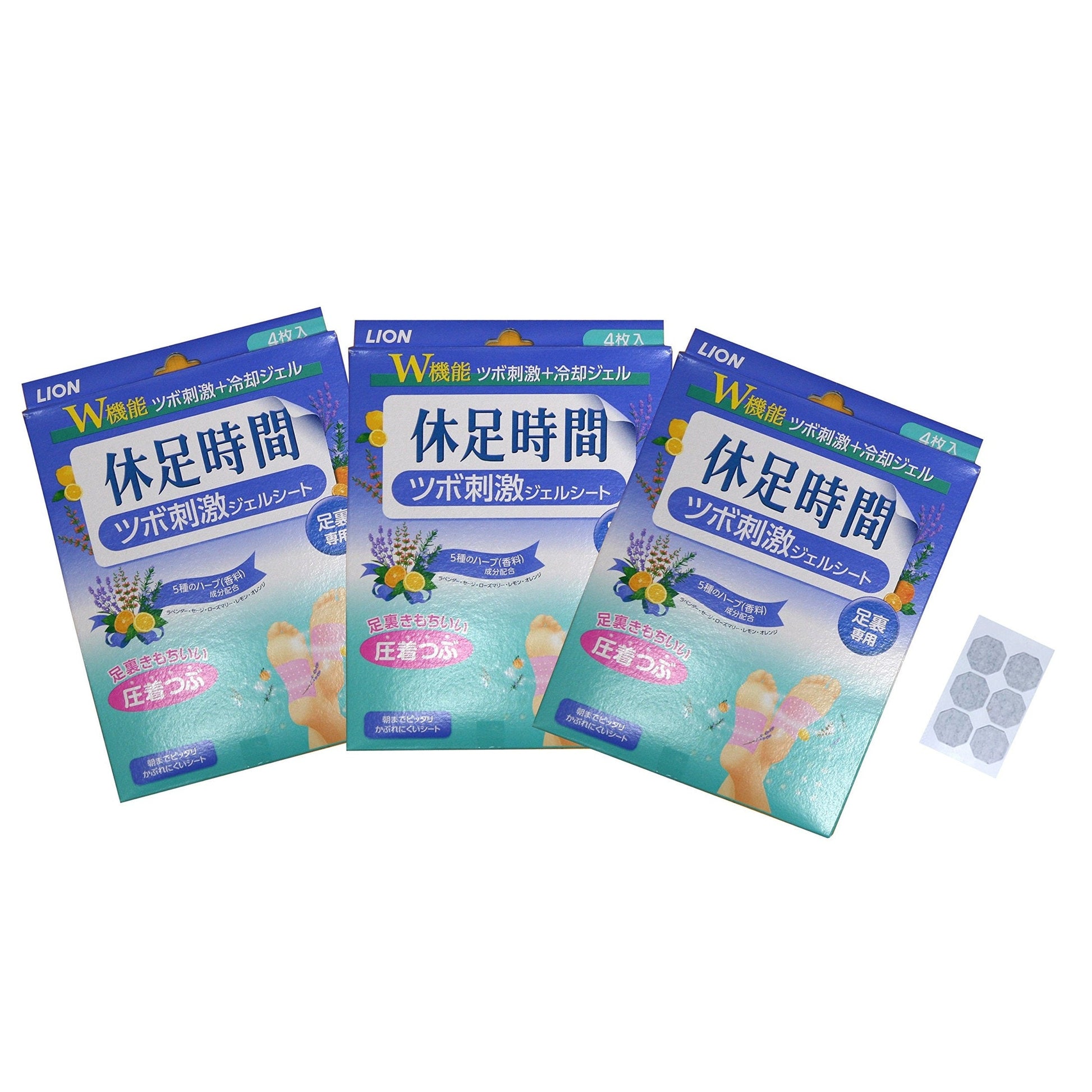 LION Acupressure stimulus Foot Patch Relieve Tired Resting Time Neat Foot (3Set) - Medaid International