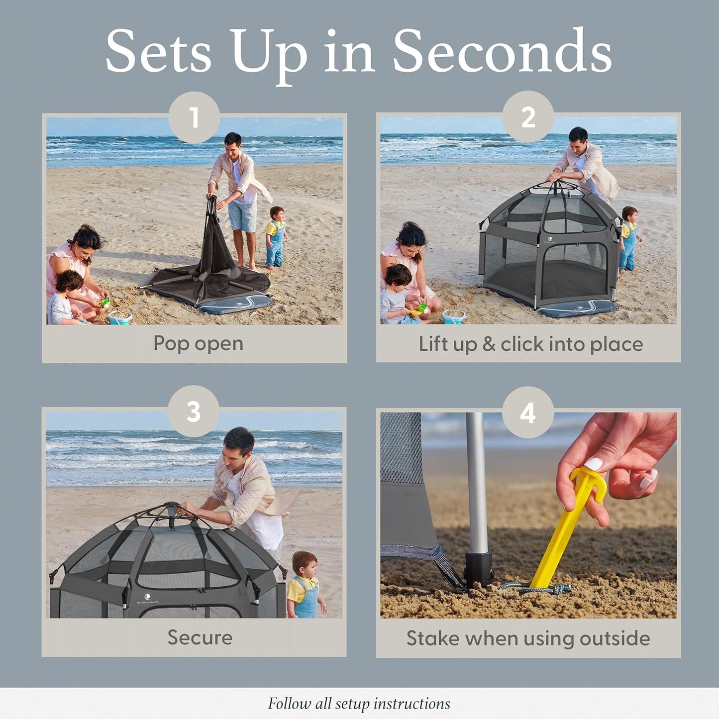 Portable Baby & Toddler Playpen with Canopy and Travel Bag