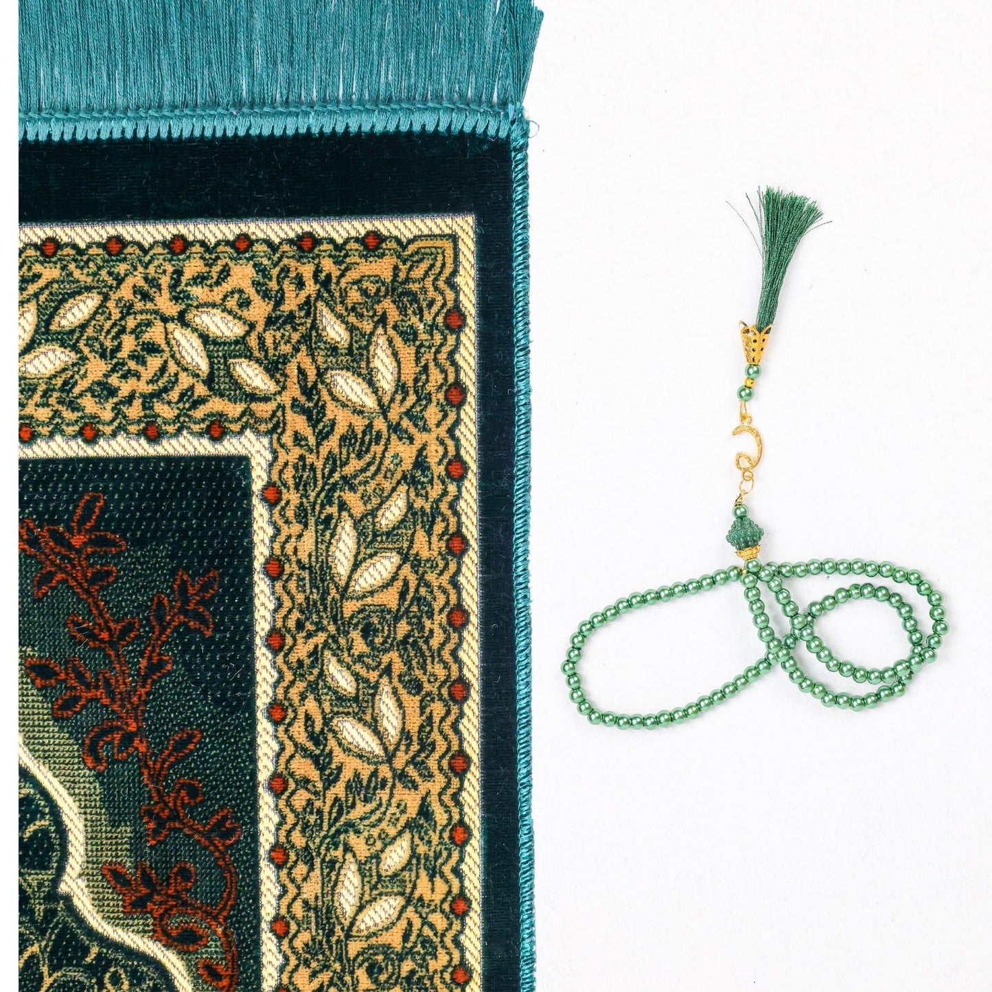 FIRASET Muslim Prayer Rug, Soft Plush Thin Islamic Prayer Mat, Janamaz, Sajada, Praying Carpet, Islamic Gift, Foldable Portable Turkish Prayer Mat for Men&Women, Lightweight Travel Prayer Rug, 26"x43" - Medaid International