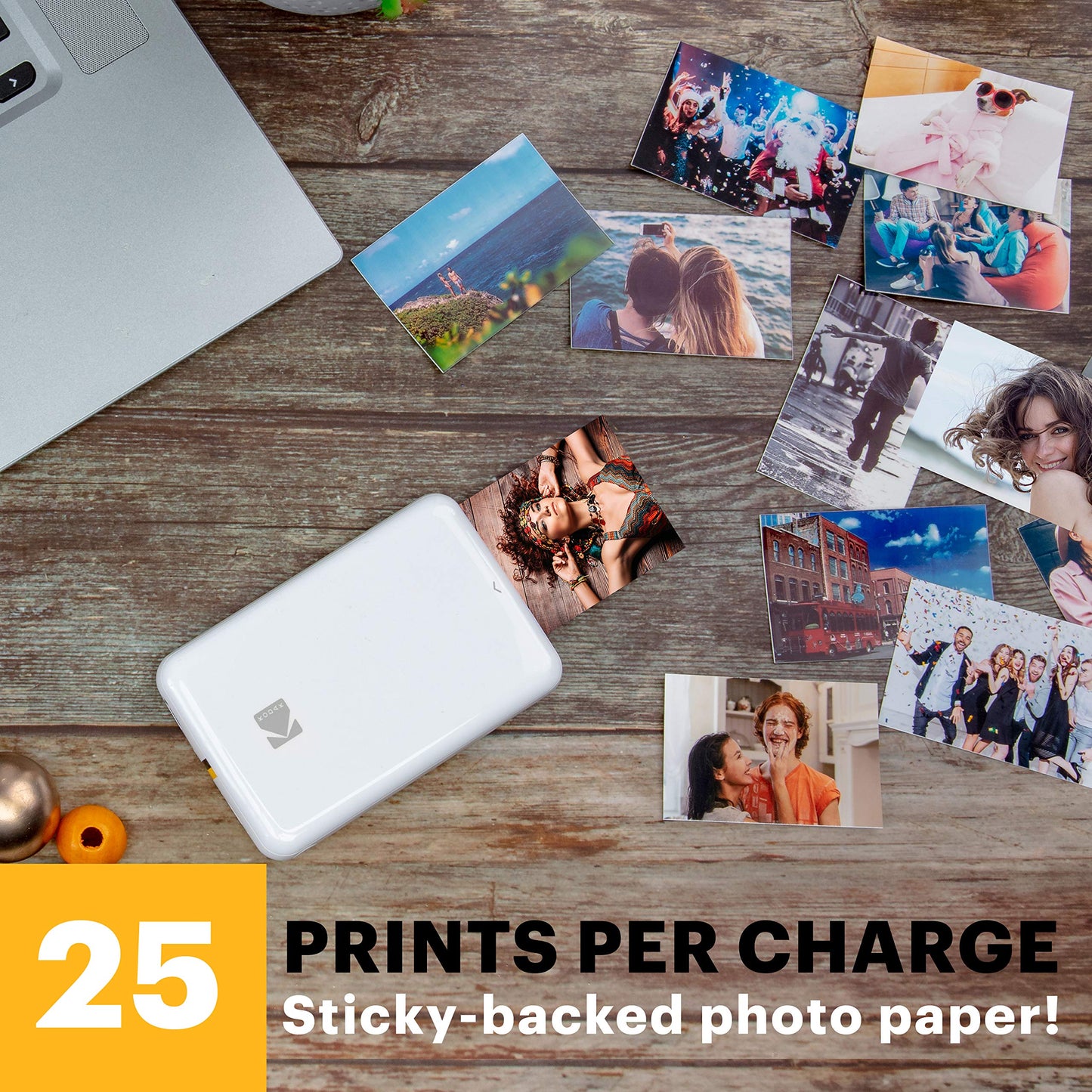 KODAK Step Instant Smartphone Photo Printer - Portable Mini Color Wireless Mobile Printer - Zink 2x3” Sticky-Back Photos - Bluetooth Compatible with iOS & Android Devices - Fun Editing App - White - Medaid International