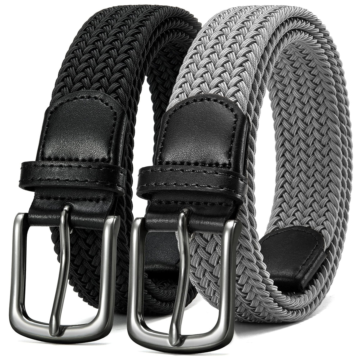 TERRIFI Men Belts, Ratchet Sliding Belt Adjustable For Mens Dress Casual Pant Oxfords, Cut for Fit(Set of 2,length:50 in)