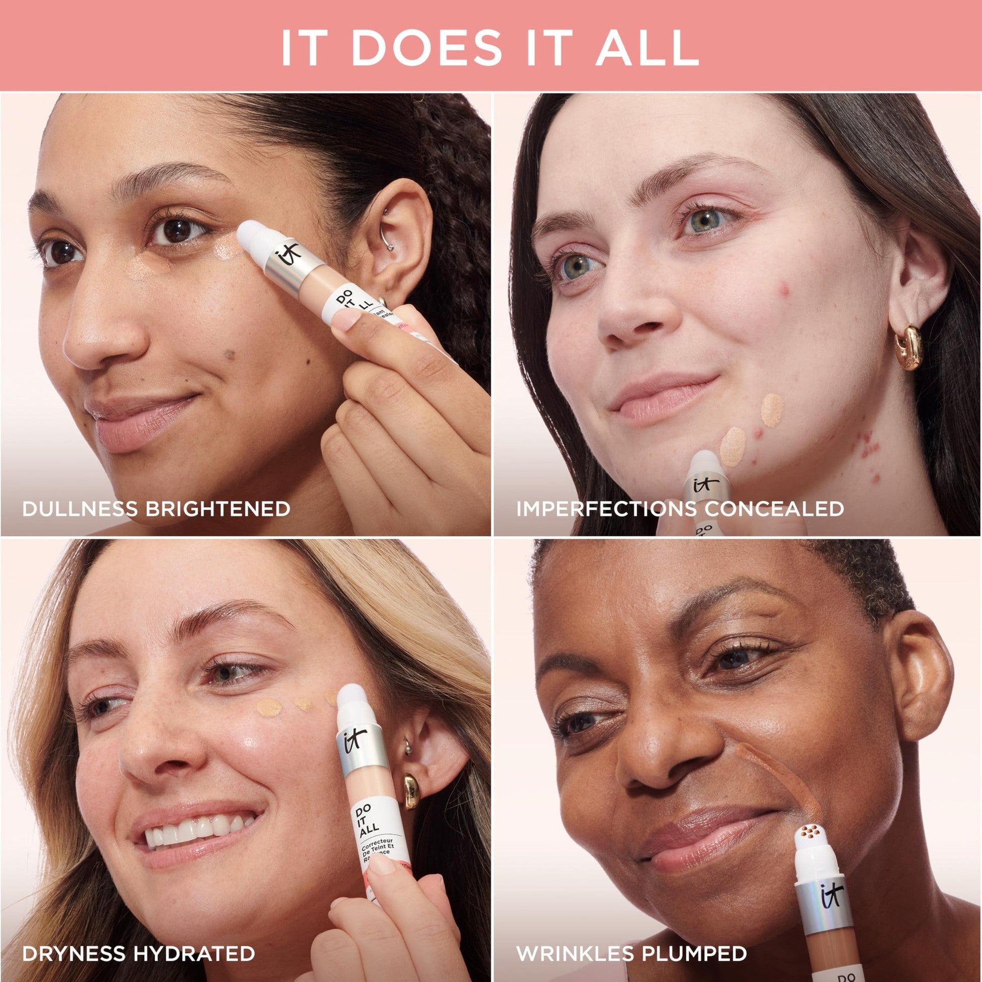 IT Cosmetics Do It All Radiant Concealer ­­– Makeup Concealer – Hydrate & Brighten – Creaseless Medium Coverage & Radiant Finish ­­– Niacinamide & Hyaluronic Acid - Light Neutral, 0.2 Fl Oz - Medaid International