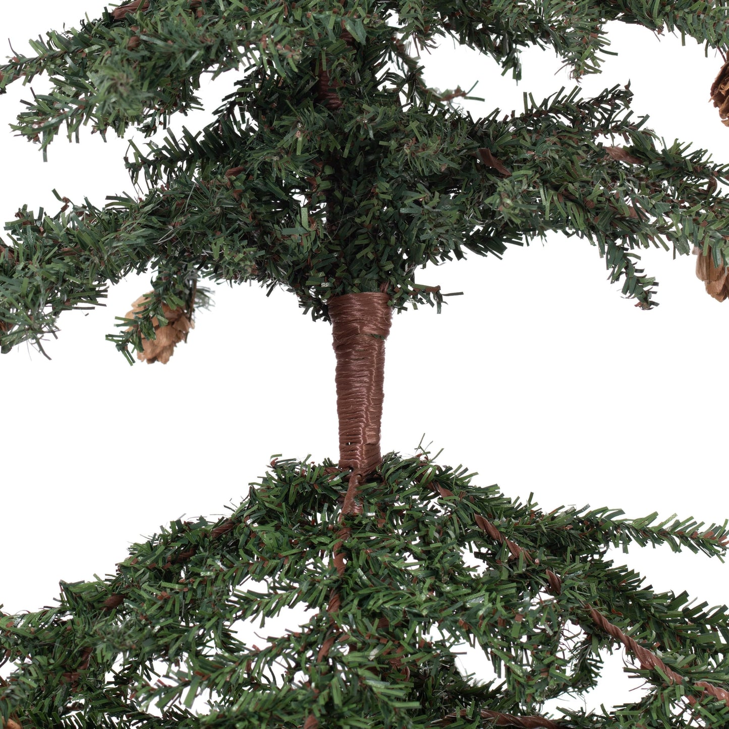 Vickerman 42" Caramel Pine Artificial Christmas Tree Unlit- Featuring 1241 PVC Tips - Pine Cone Accented - Seasonal Indoor Home Decor with Decorative Burlap Base - Medaid International