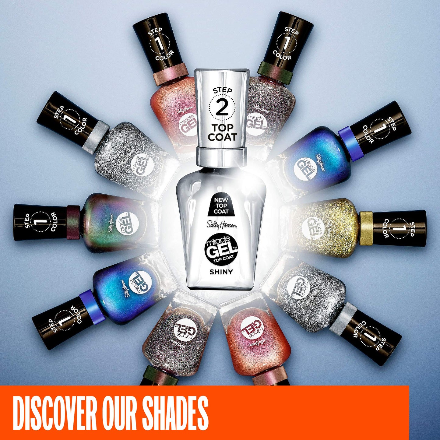 Sally Hansen Miracle Gel™, Shiny Top Coat, Long Lasting, Gel-Like Formula, No UV Lamp Needed, Clear Nail Polish - Medaid International