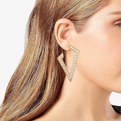 Guess Women's Gold Tone V-Shaped Hoop Earrings | Guess In Lebanon