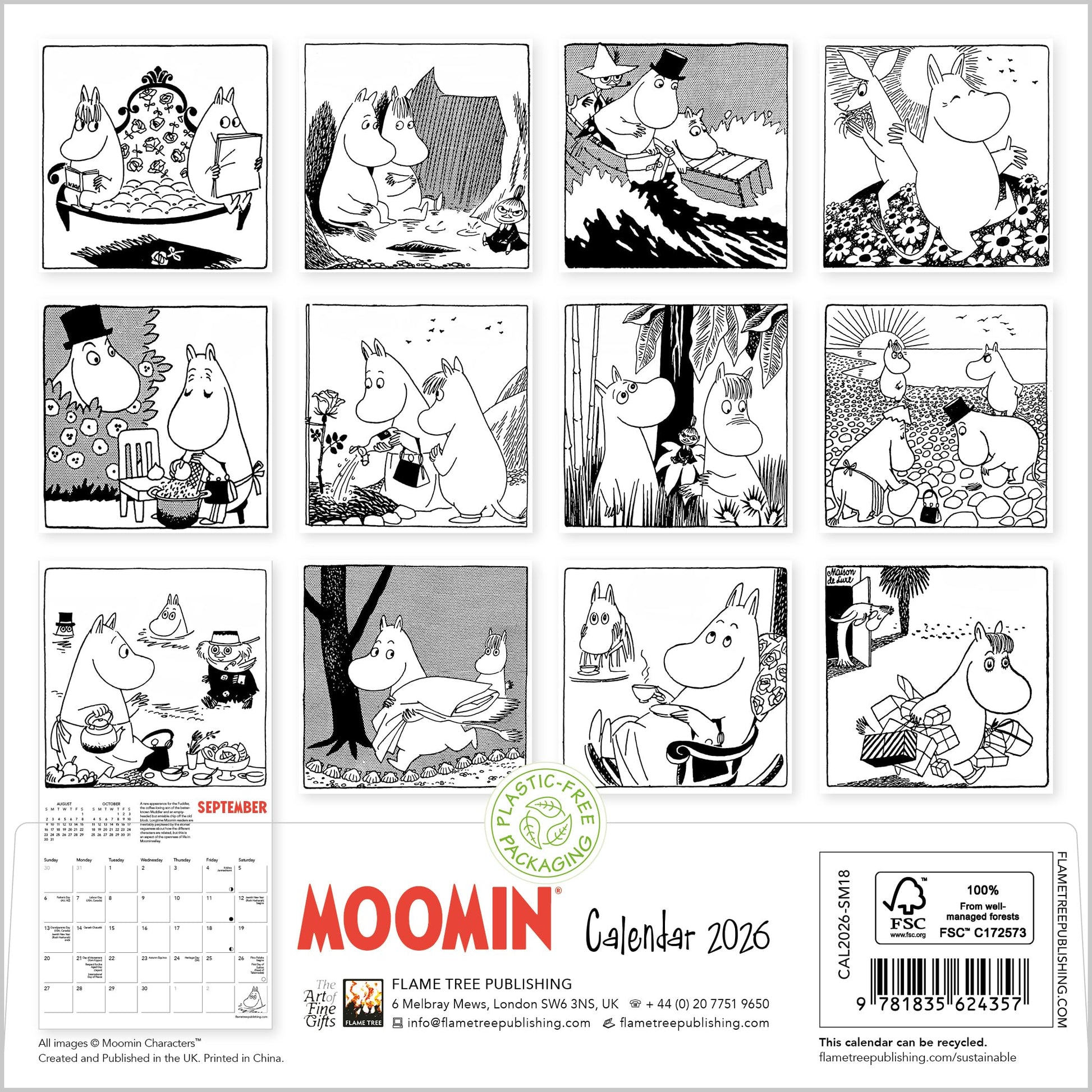 Moomin Mini Wall Calendar 2026 (Art Calendar) - Medaid International
