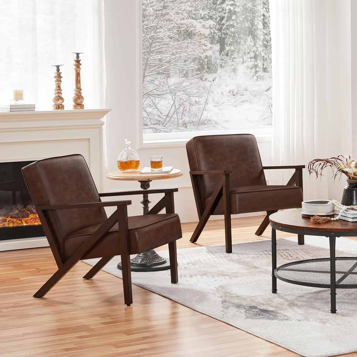 Armchair with Strong Wood Frame
