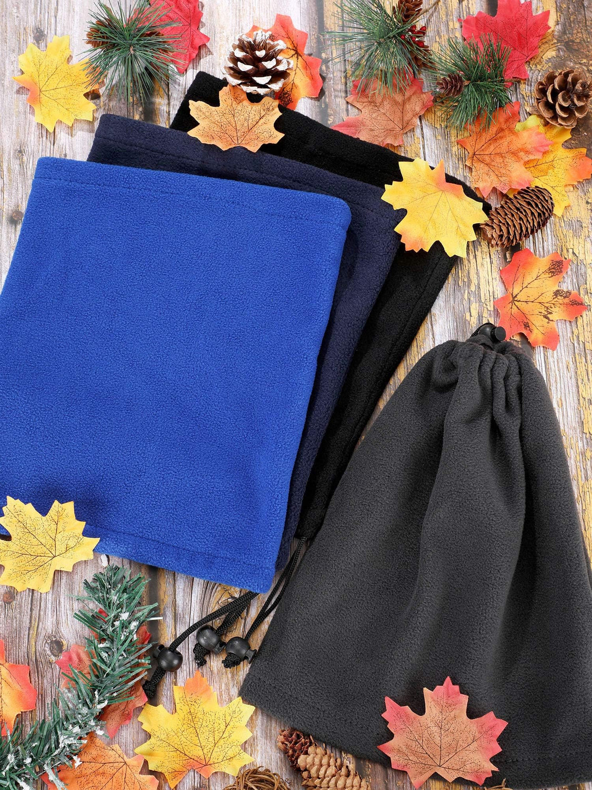 KASTWAVE 4 Pieces Winter Neck Warmers Fleece Gaiter Windproof Face Covering