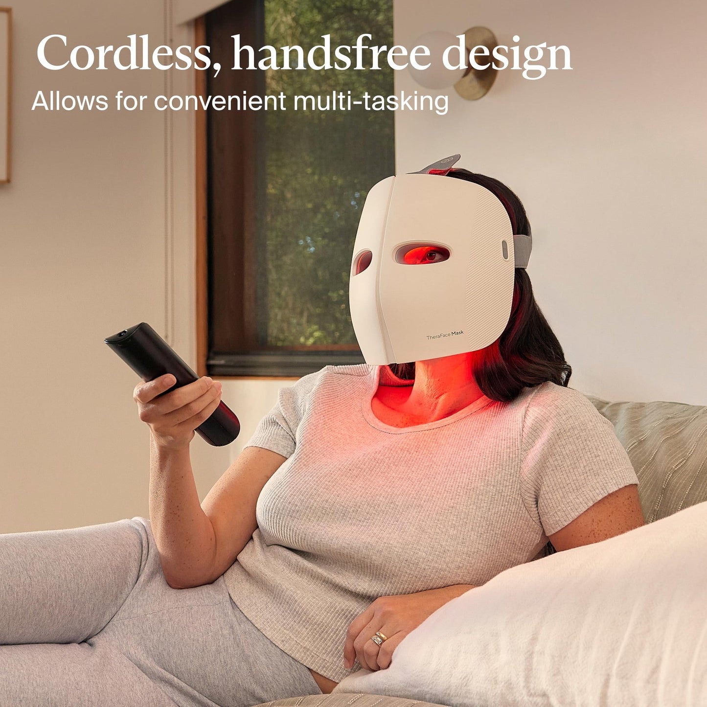 TheraFace Mask LED Light Therapy Skin Care Face Mask with Vibrating Massage - FSA Eligible Blue & Red Light Therapy for Face - LED Facial Massager for Wrinkles, Skin Tightening & Dark Spots - Medaid International
