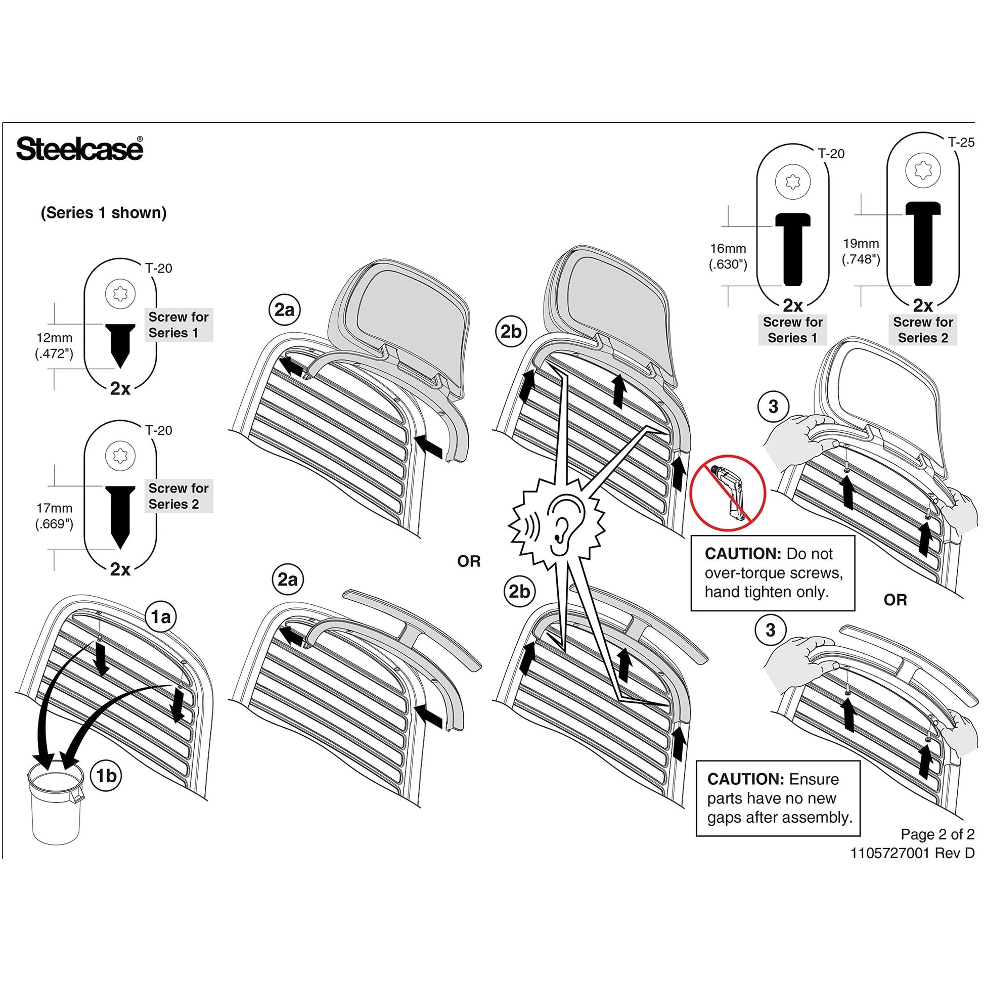 Steelcase Series 1 Headrest ONLY, Graphite Frame with 3D Microknit Fabric (Graphite) - Medaid International