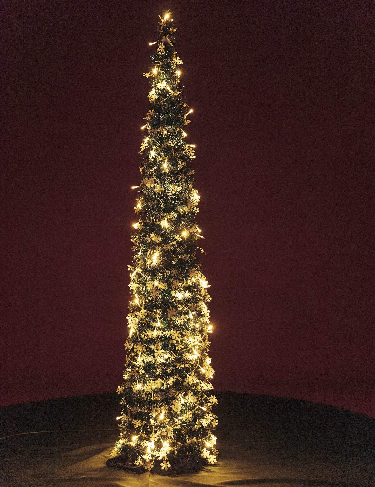NIGHT-GRING Pop-Up Artificial Christmas Tree with 100LED Lights,Collapsible Pencil Christmas Trees for Holiday Carnival Party Christmas Decorations (Green) - Medaid International